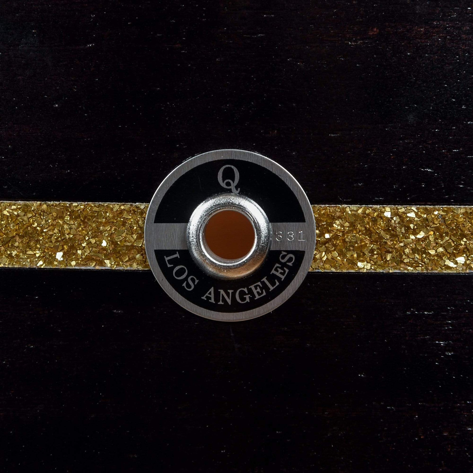 Q Drum Co. 13/16/24 Mahogany/Poplar/Mahogany 3pc. Drum Kit Black Satin w/Gold Sparkle Inlay Drums and Percussion / Acoustic Drums / Full Acoustic Kits