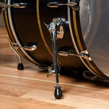 Q Drum Co. 13/16/24 Mahogany/Poplar/Mahogany 3pc. Drum Kit Black Satin w/Gold Sparkle Inlay Drums and Percussion / Acoustic Drums / Full Acoustic Kits
