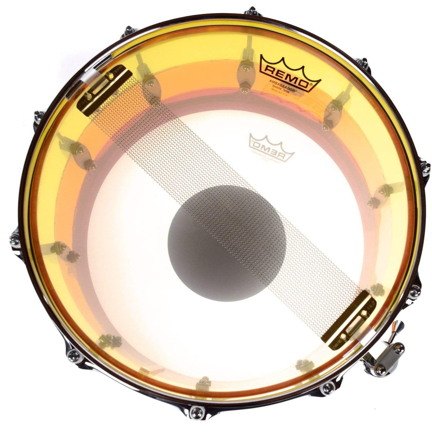 Q Drum Co. 8x14 Tri-Band Acrylic Snare Drum Tequila Sunrise Drums and Percussion / Acoustic Drums / Snare
