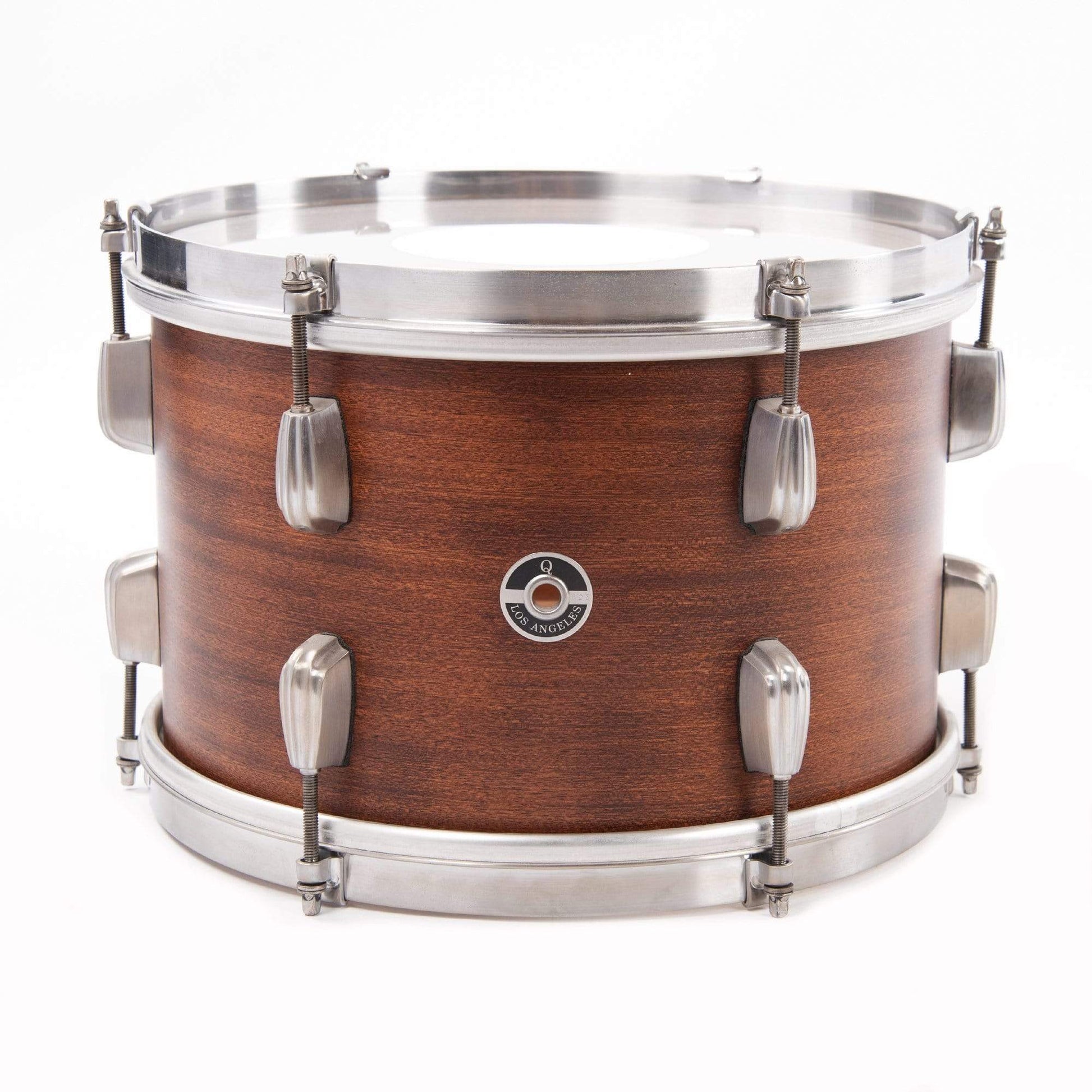 Q Drum Co. 8x12 Mahogany/Poplar Tom Blackened Mahogany w/Brushed Hardware & Single Flange Hoops Drums and Percussion / Acoustic Drums / Tom