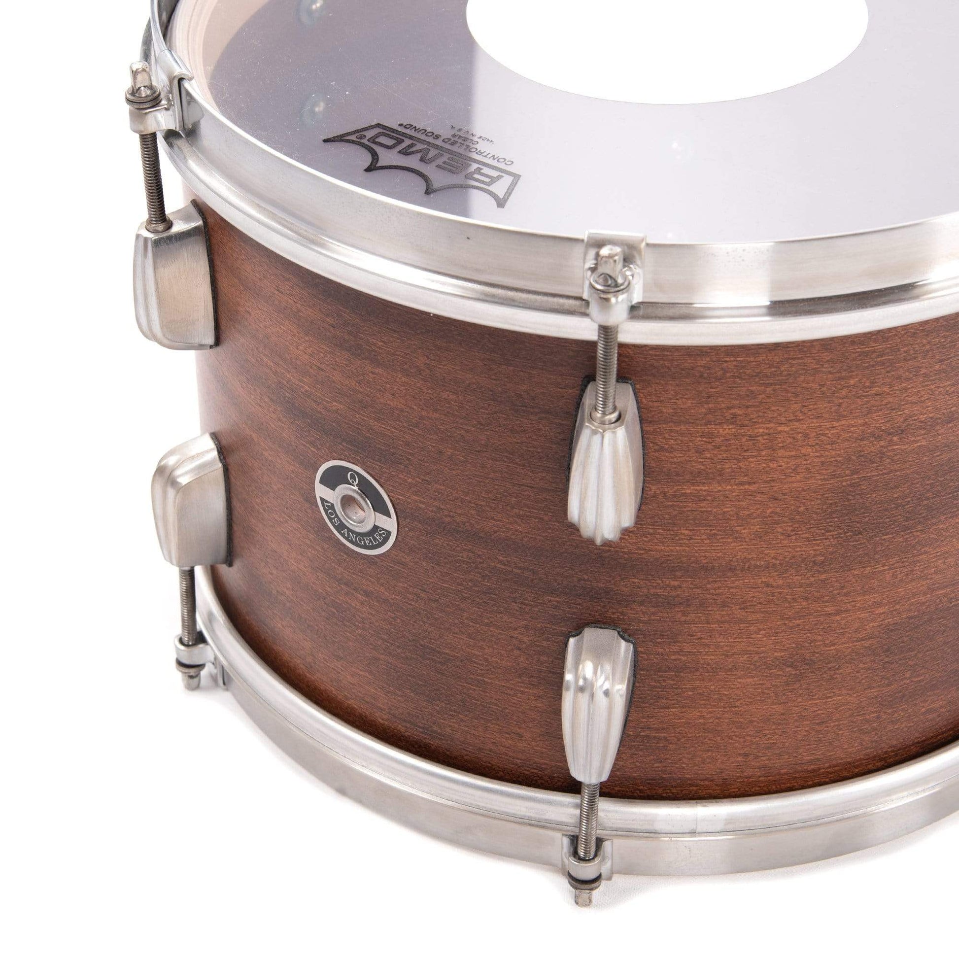 Q Drum Co. 8x12 Mahogany/Poplar Tom Blackened Mahogany w/Brushed Hardware & Single Flange Hoops Drums and Percussion / Acoustic Drums / Tom