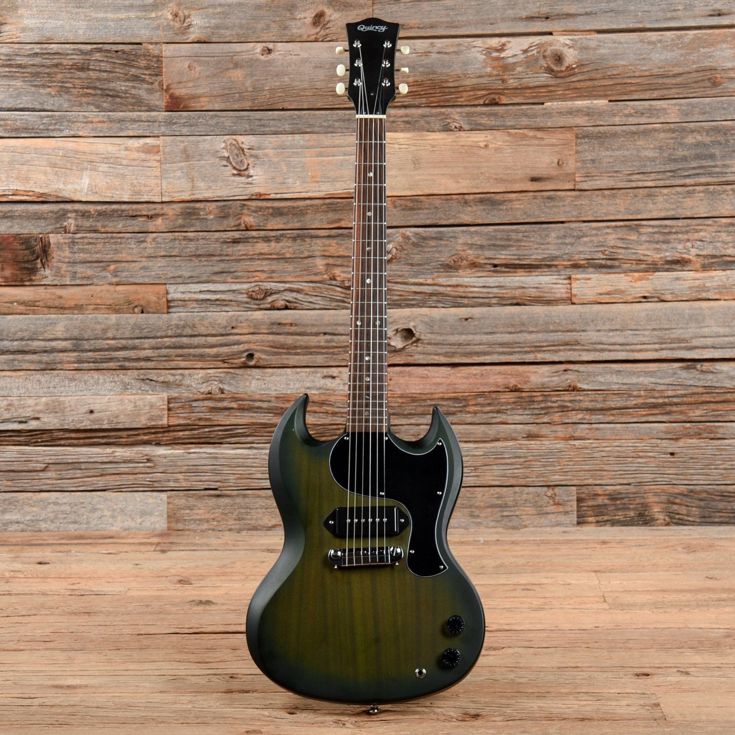 Quincy Doublecut Electric Green Electric Guitars / Solid Body