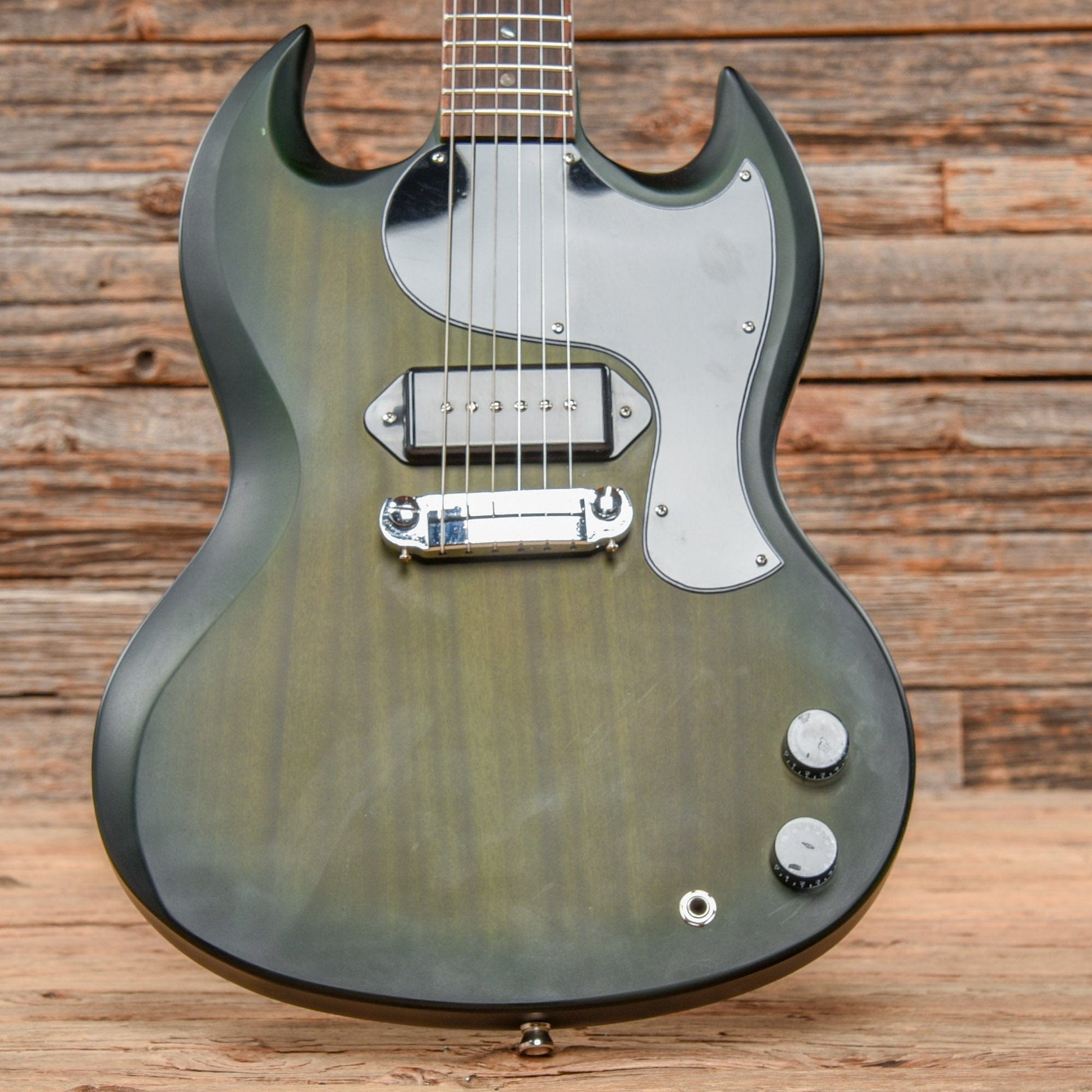 Quincy Doublecut Electric Green Electric Guitars / Solid Body
