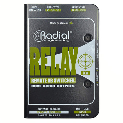 Radial Relay XO Balanced Remote AB Switcher Pro Audio / Recording
