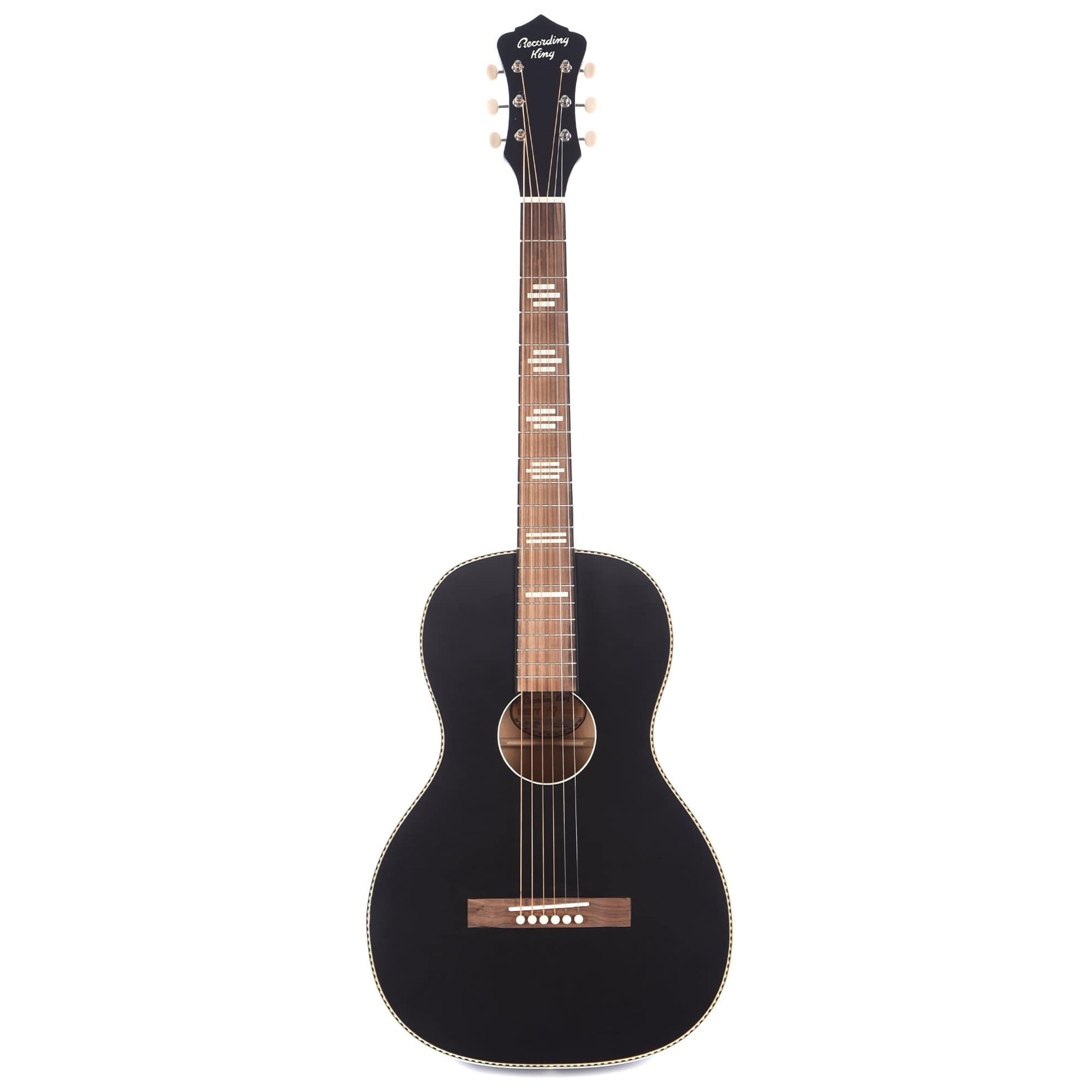 Recording King Dirty 30's Series 7 Parlor Matte Black Acoustic Guitars / Parlor