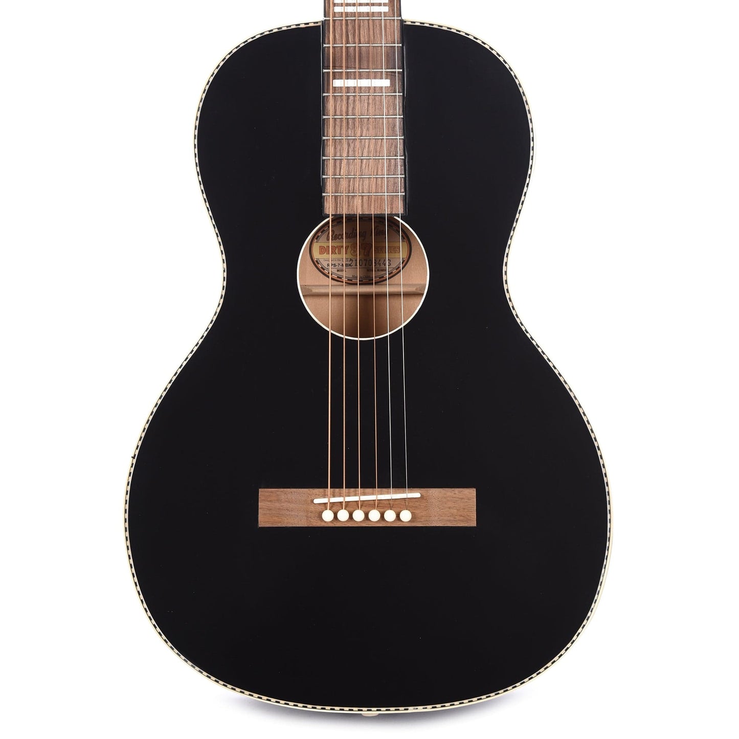 Recording King Dirty 30's Series 7 Parlor Matte Black Acoustic Guitars / Parlor