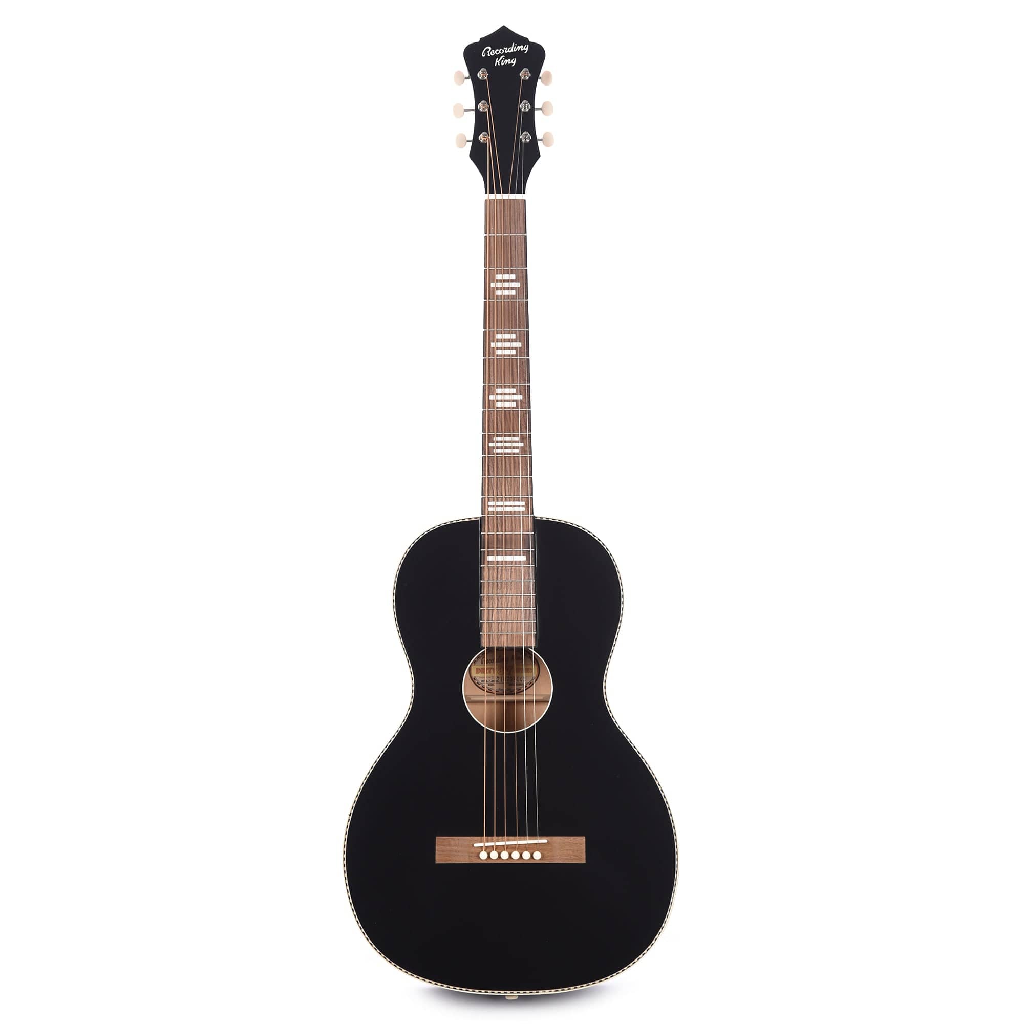 Recording King Dirty 30's Series 7 Parlor Matte Black Acoustic Guitars / Parlor