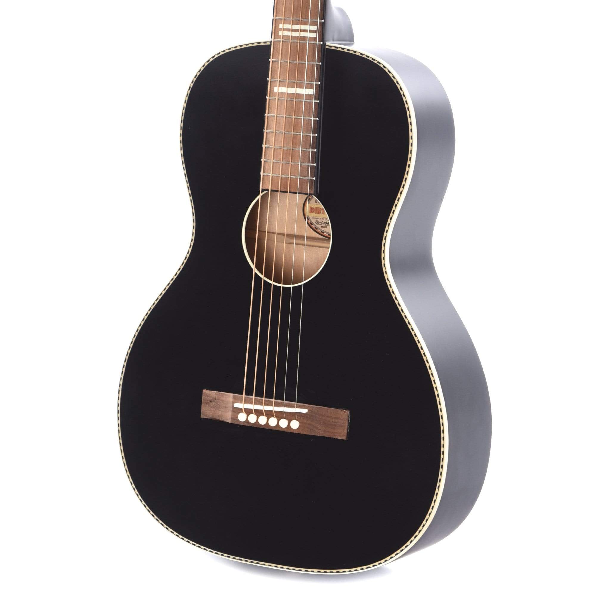 Recording King Dirty 30's Series 7 Parlor Matte Black Acoustic Guitars / Parlor