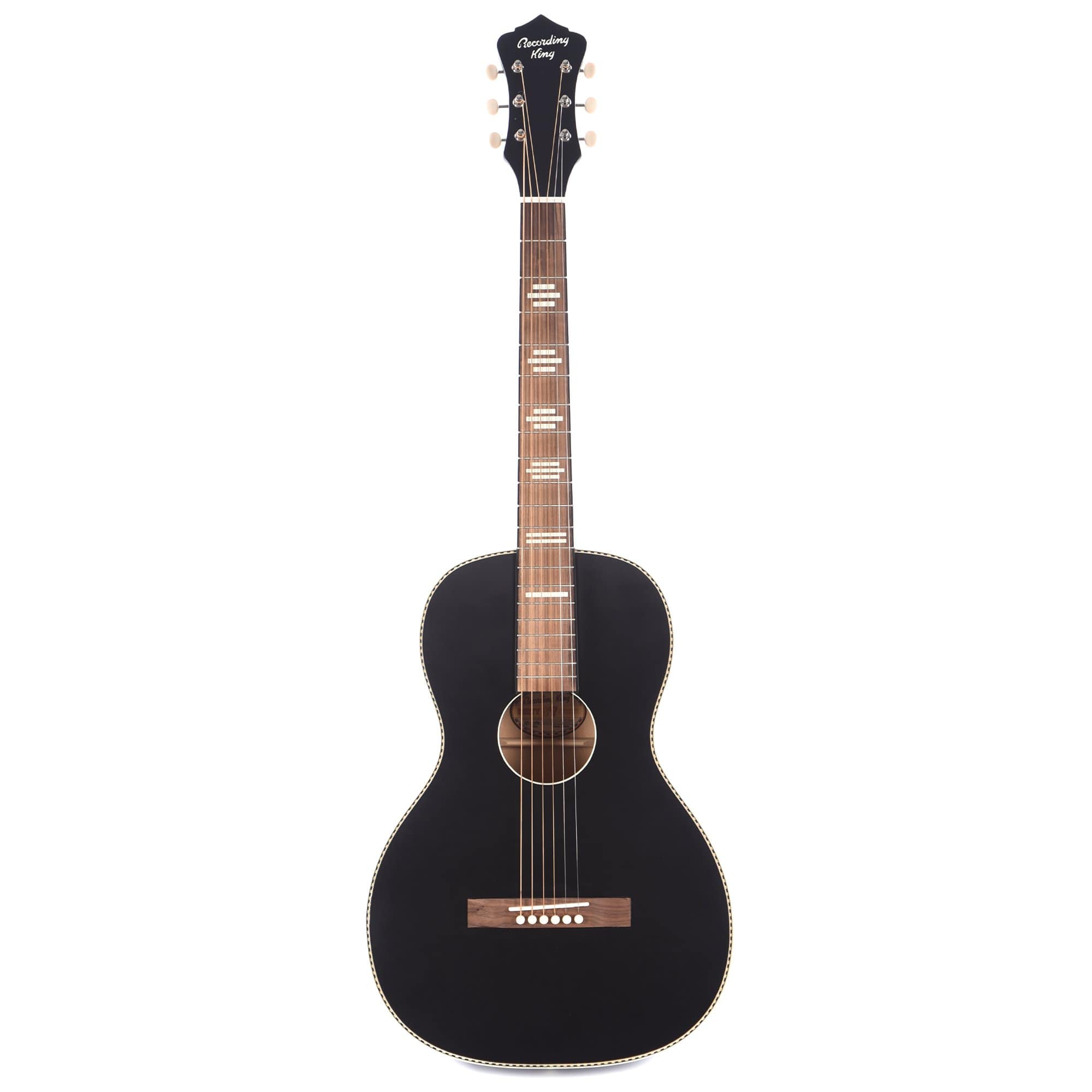 Recording King Dirty 30's Series 7 Parlor Matte Black Acoustic Guitars / Parlor