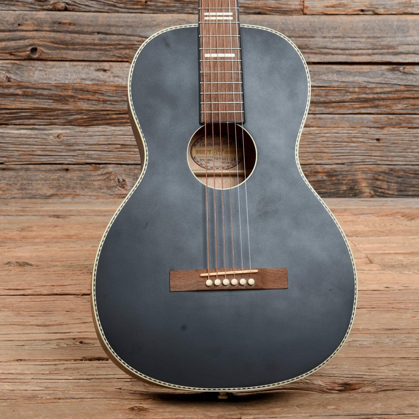 Recording King Dirty 30's Series 7 Parlor Matte Black Acoustic Guitars / Parlor