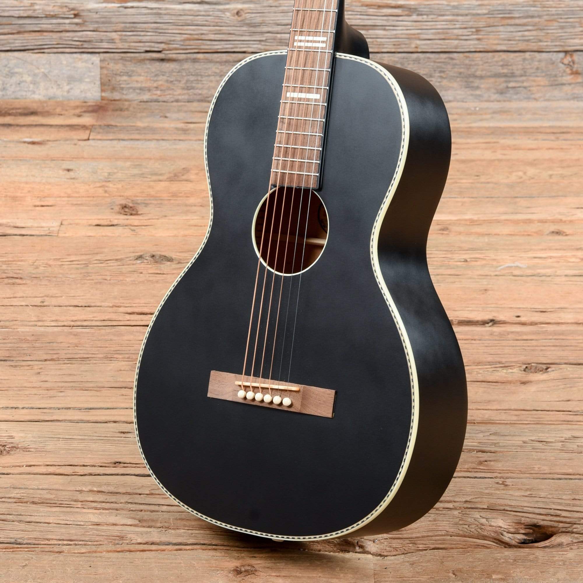 Recording King Dirty 30's Series 7 Parlor Matte Black Acoustic Guitars / Parlor