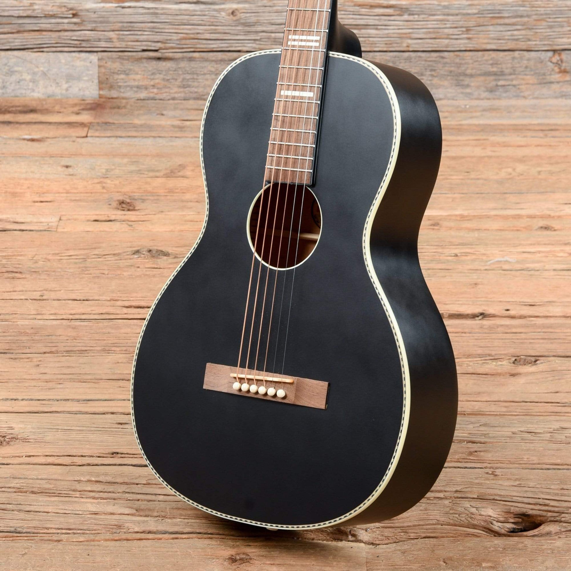 Recording King Dirty 30's Series 7 Parlor Matte Black Acoustic Guitars / Parlor