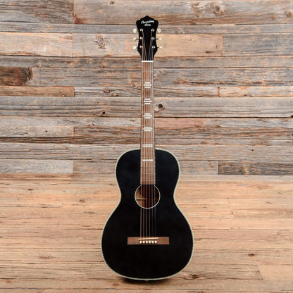 Recording King Dirty 30's Series 7 Parlor Matte Black Acoustic Guitars / Parlor