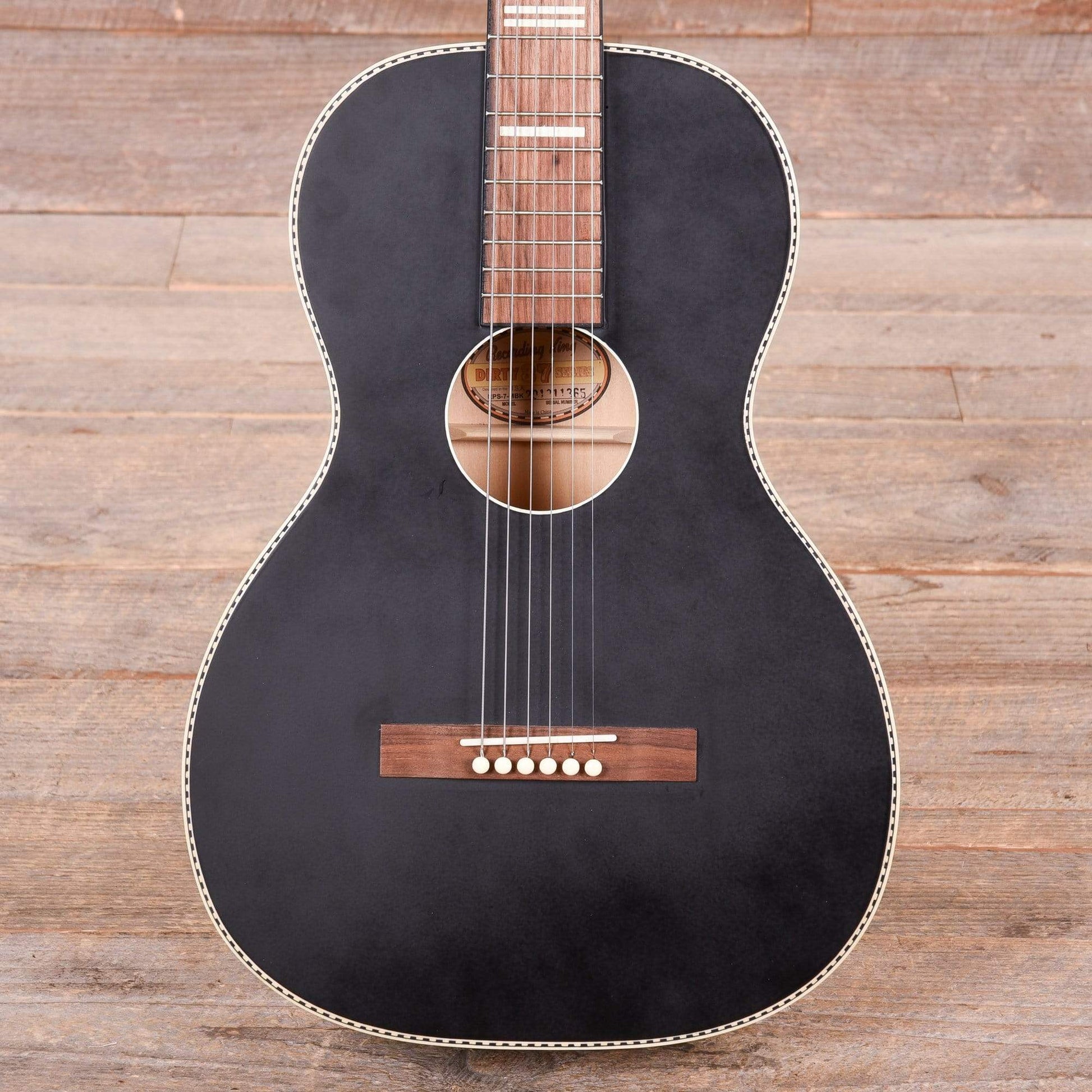 Recording King Dirty 30's Series 7 Parlor Matte Black Acoustic Guitars / Parlor