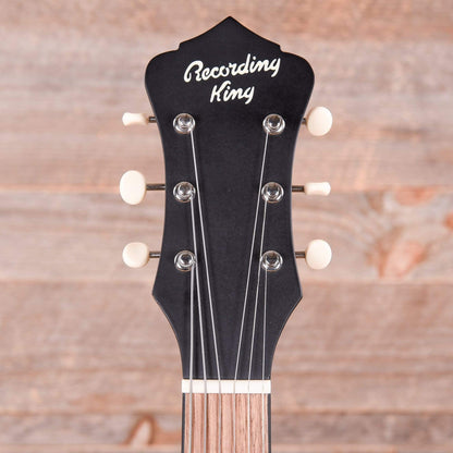 Recording King Dirty 30's Series 7 Parlor Matte Black Acoustic Guitars / Parlor