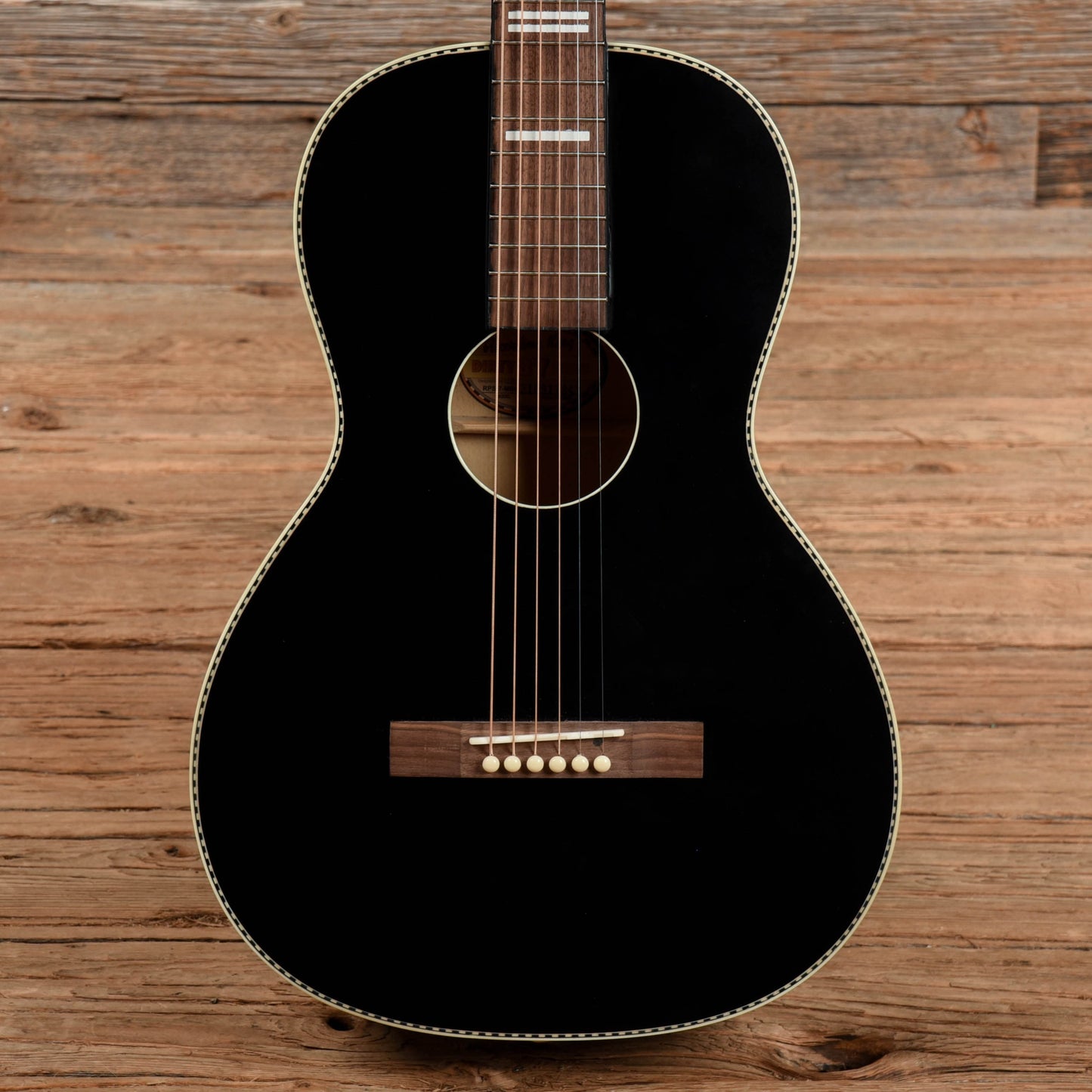 Recording King Dirty 30's Series 7 Parlor Matte Black Acoustic Guitars / Parlor