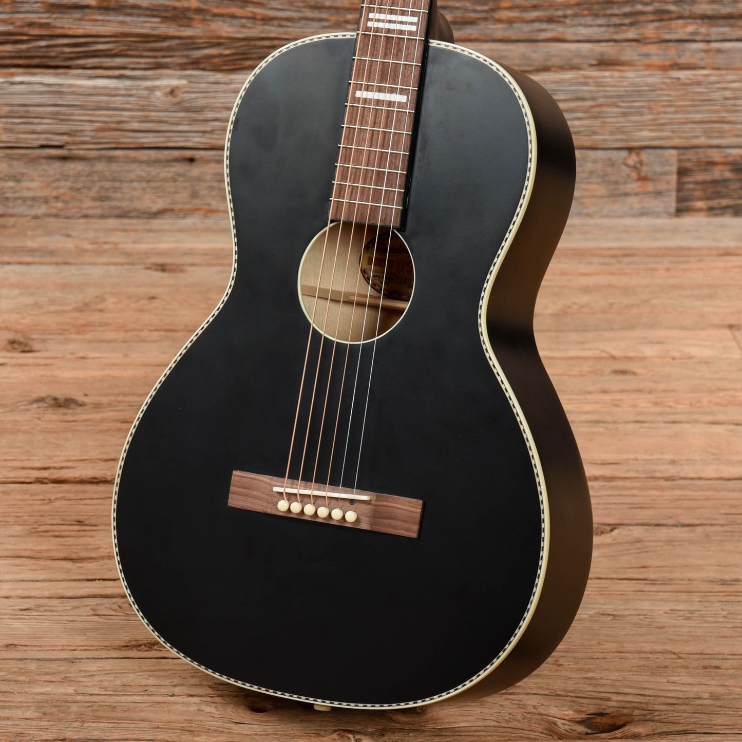 Recording King Dirty 30's Series 7 Parlor Matte Black Acoustic Guitars / Parlor