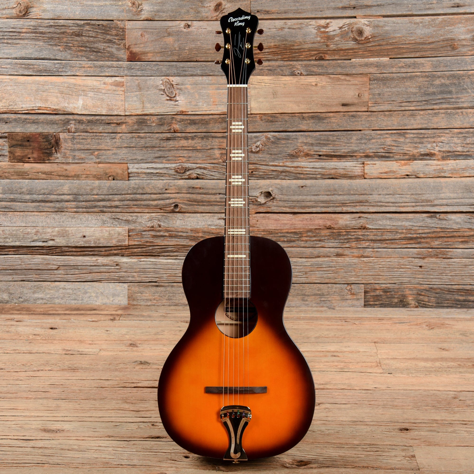 Recording King Justin Townes Earle Signature Guitar Satin Tobacco Sunb