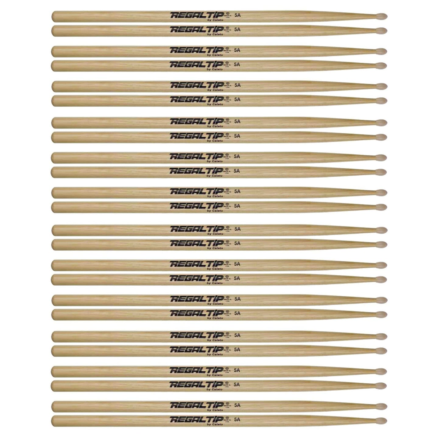Regal Tip 5A American Hickory Nylon Tip Drum Sticks (12 Pair Bundle) Drums and Percussion / Parts and Accessories / Drum Sticks and Mallets