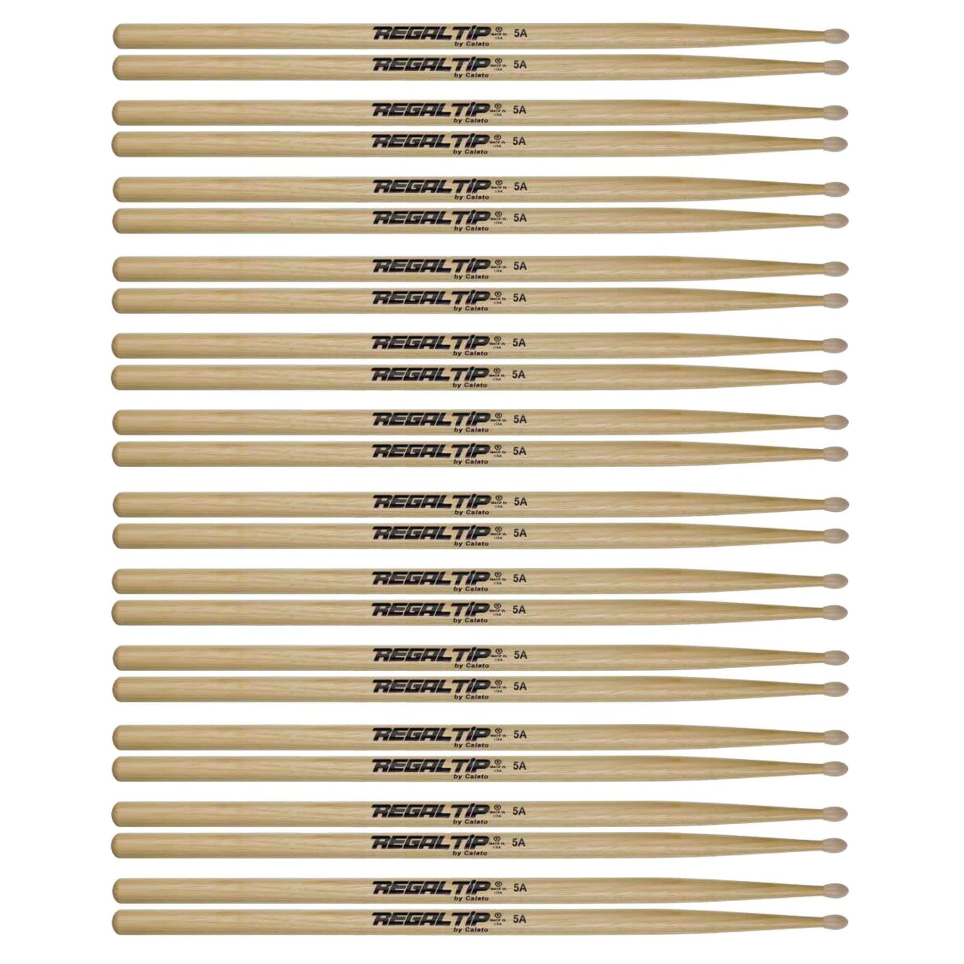 Regal Tip 5A American Hickory Nylon Tip Drum Sticks (12 Pair Bundle) Drums and Percussion / Parts and Accessories / Drum Sticks and Mallets