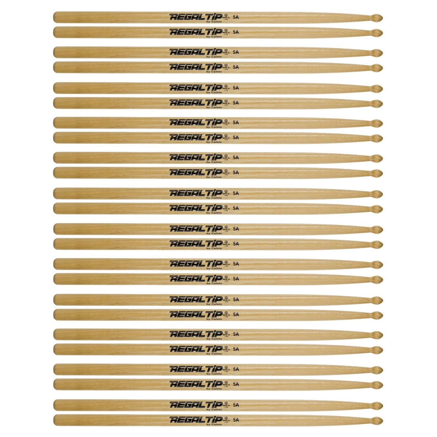 Regal Tip 5A American Hickory Wood Tip Drum Sticks (12 Pair Bundle) Drums and Percussion / Parts and Accessories / Drum Sticks and Mallets