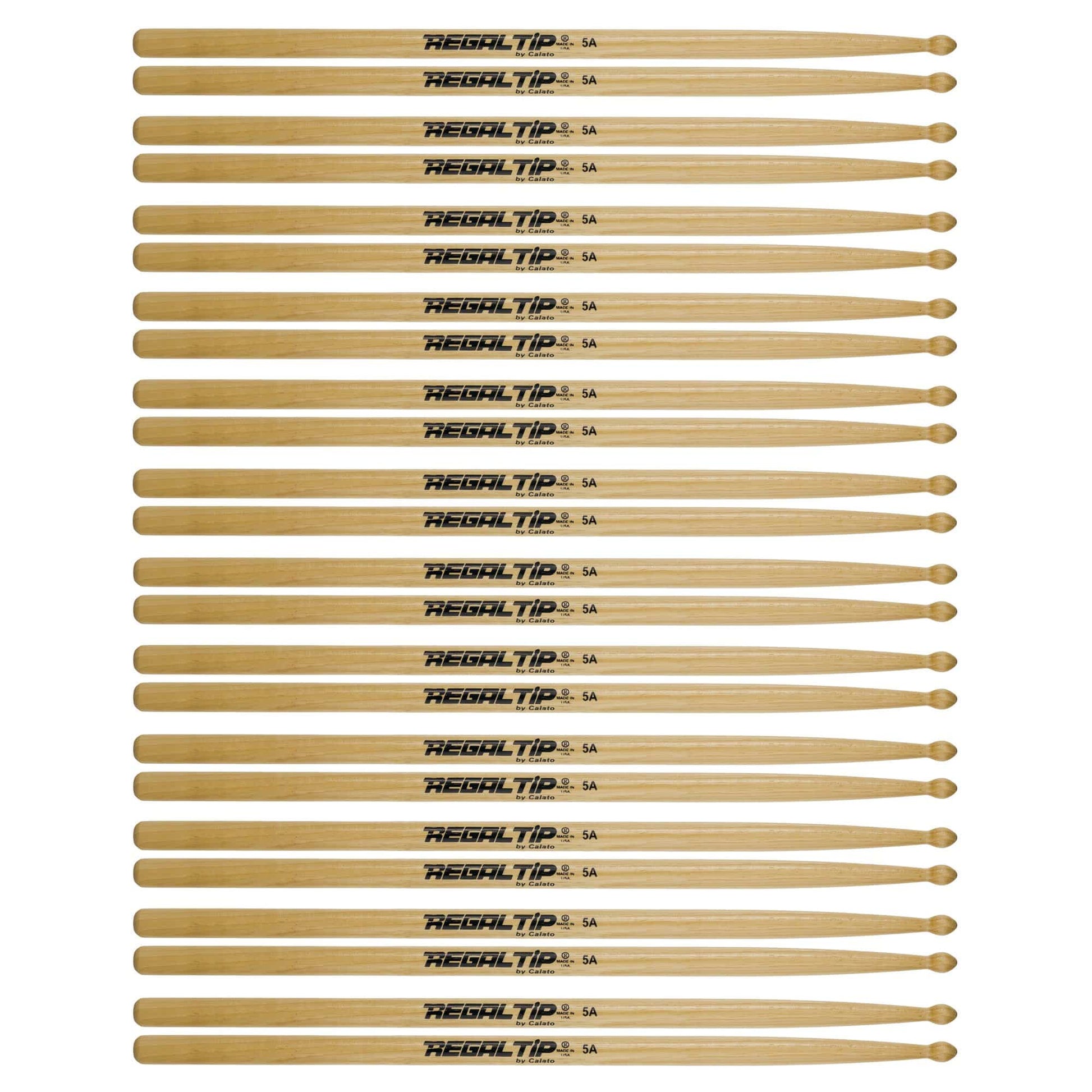 Regal Tip 5A American Hickory Wood Tip Drum Sticks (12 Pair Bundle) Drums and Percussion / Parts and Accessories / Drum Sticks and Mallets