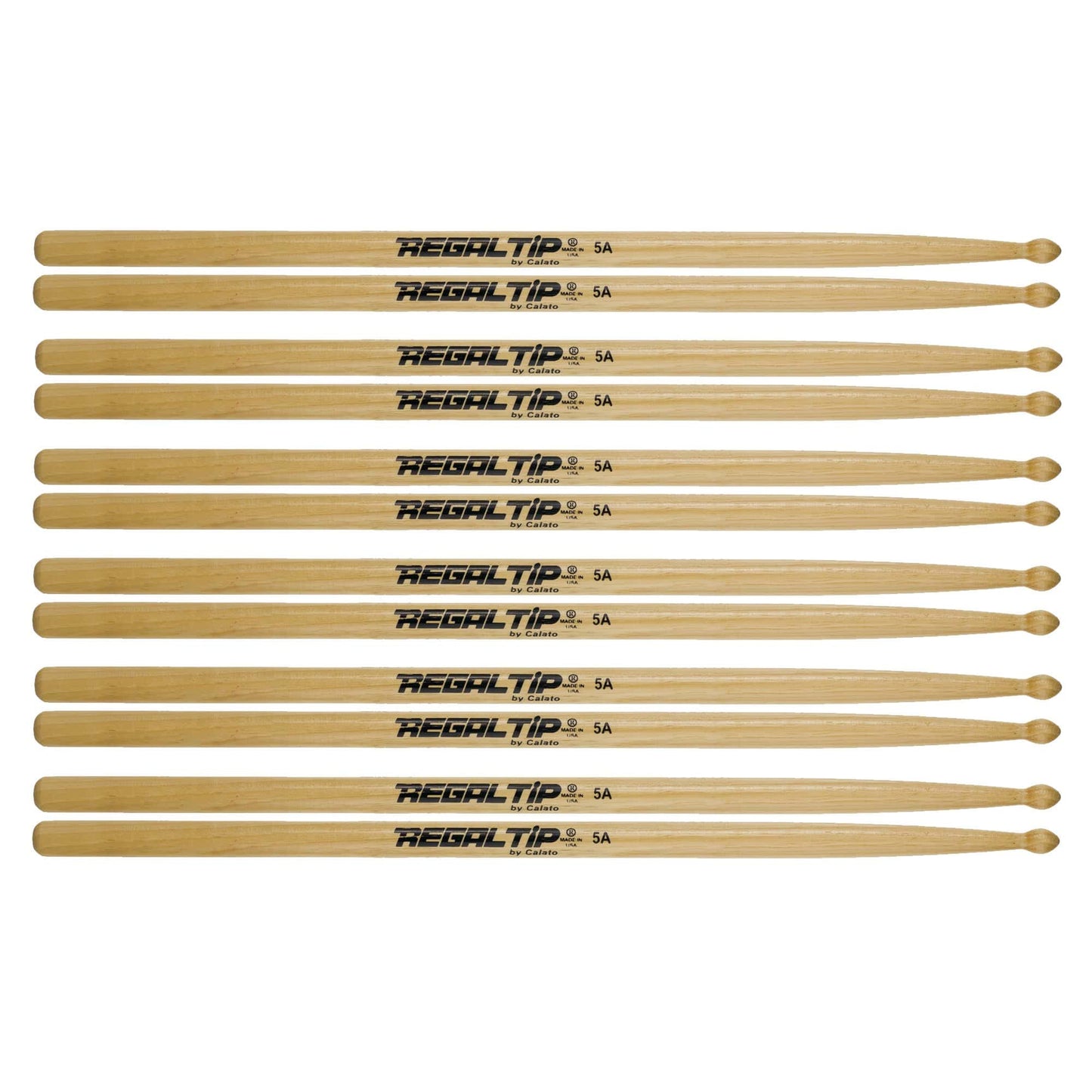 Regal Tip 5A American Hickory Wood Tip Drum Sticks (6 Pair Bundle) Drums and Percussion / Parts and Accessories / Drum Sticks and Mallets