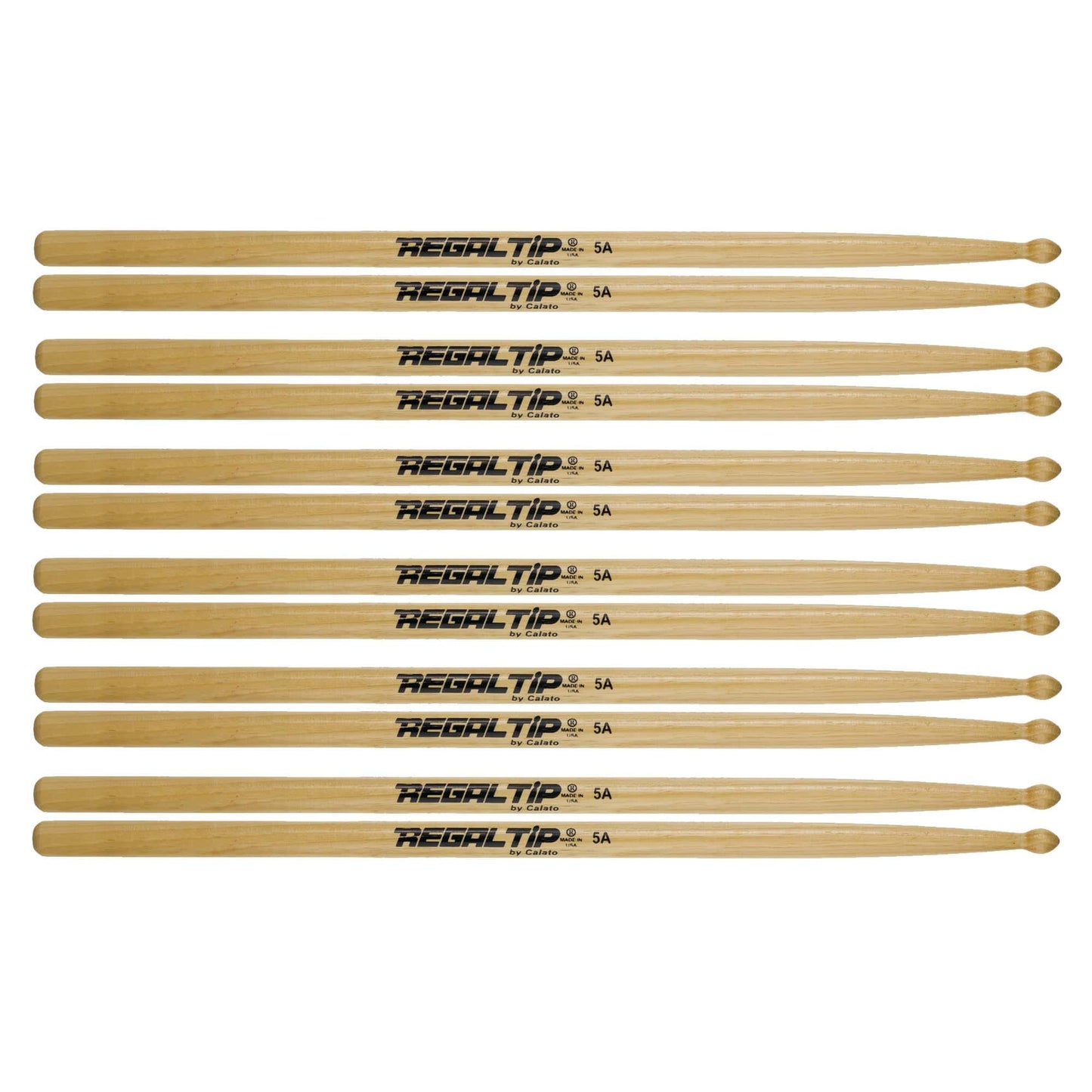 Regal Tip 5A American Hickory Wood Tip Drum Sticks (6 Pair Bundle) Drums and Percussion / Parts and Accessories / Drum Sticks and Mallets