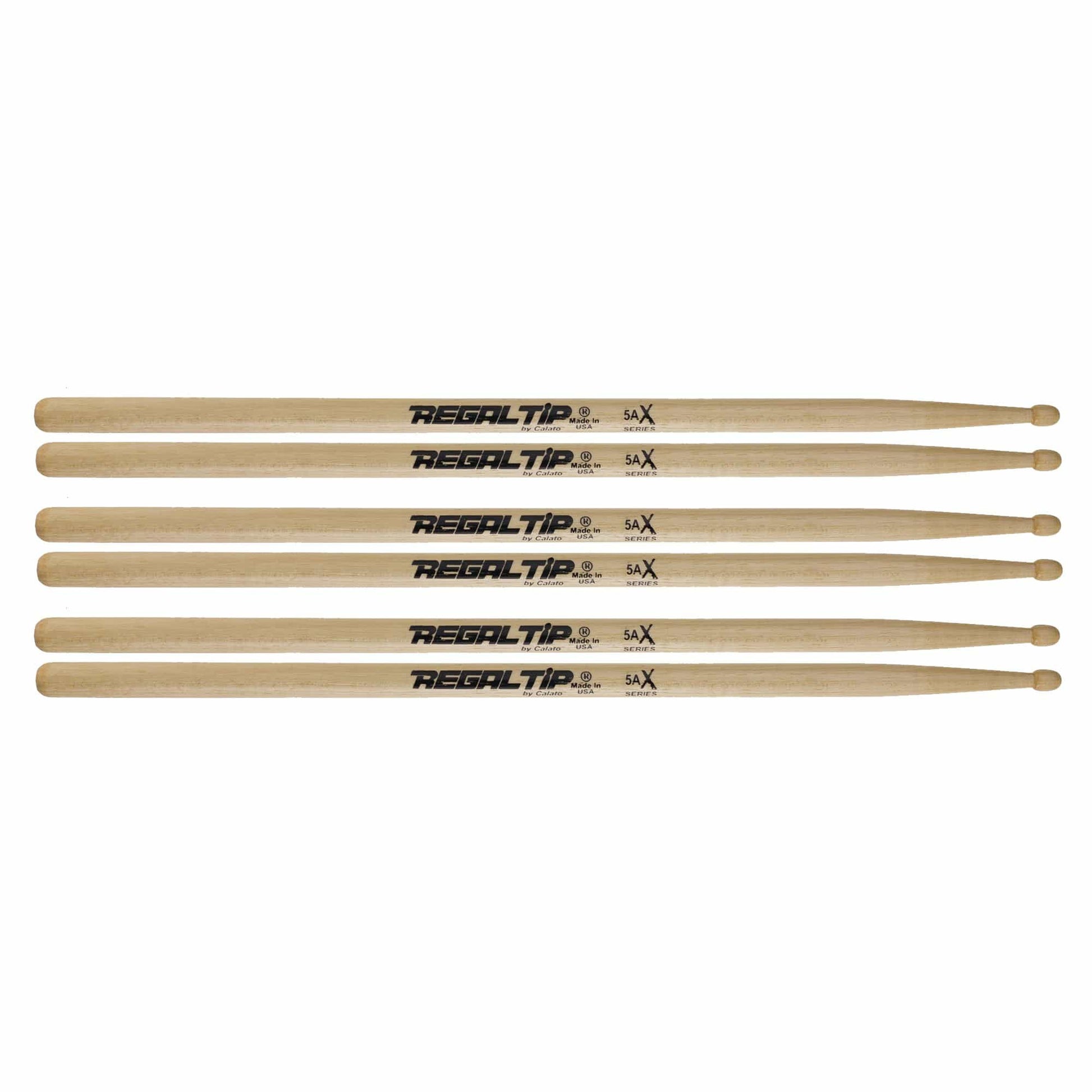 Regal Tip 5AX Wood Tip Drum Sticks (3 Pair Bundle) Drums and Percussion / Parts and Accessories / Drum Sticks and Mallets