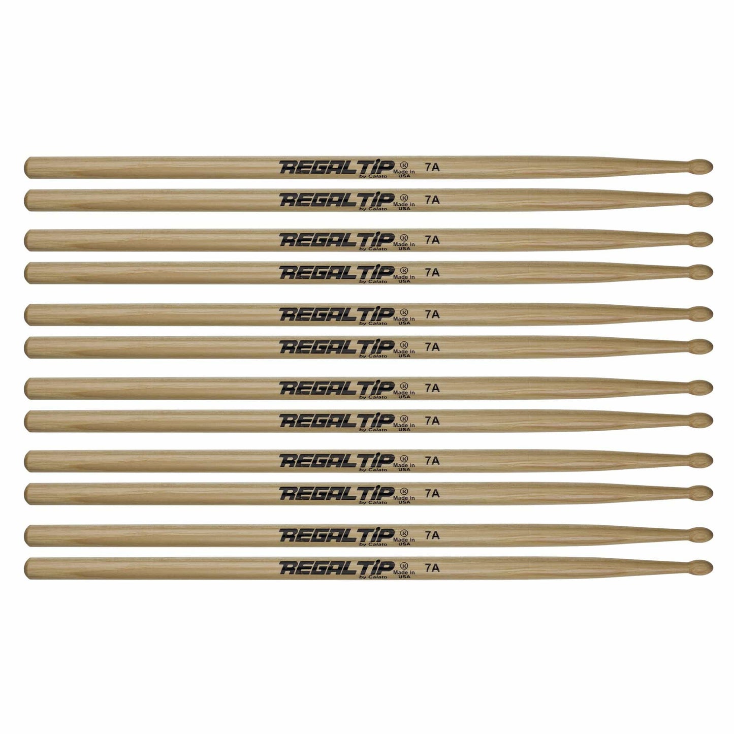 Regal Tip 7A American Hickory Wood Tip Drum Sticks (6 Pair Bundle) Drums and Percussion / Parts and Accessories / Drum Sticks and Mallets