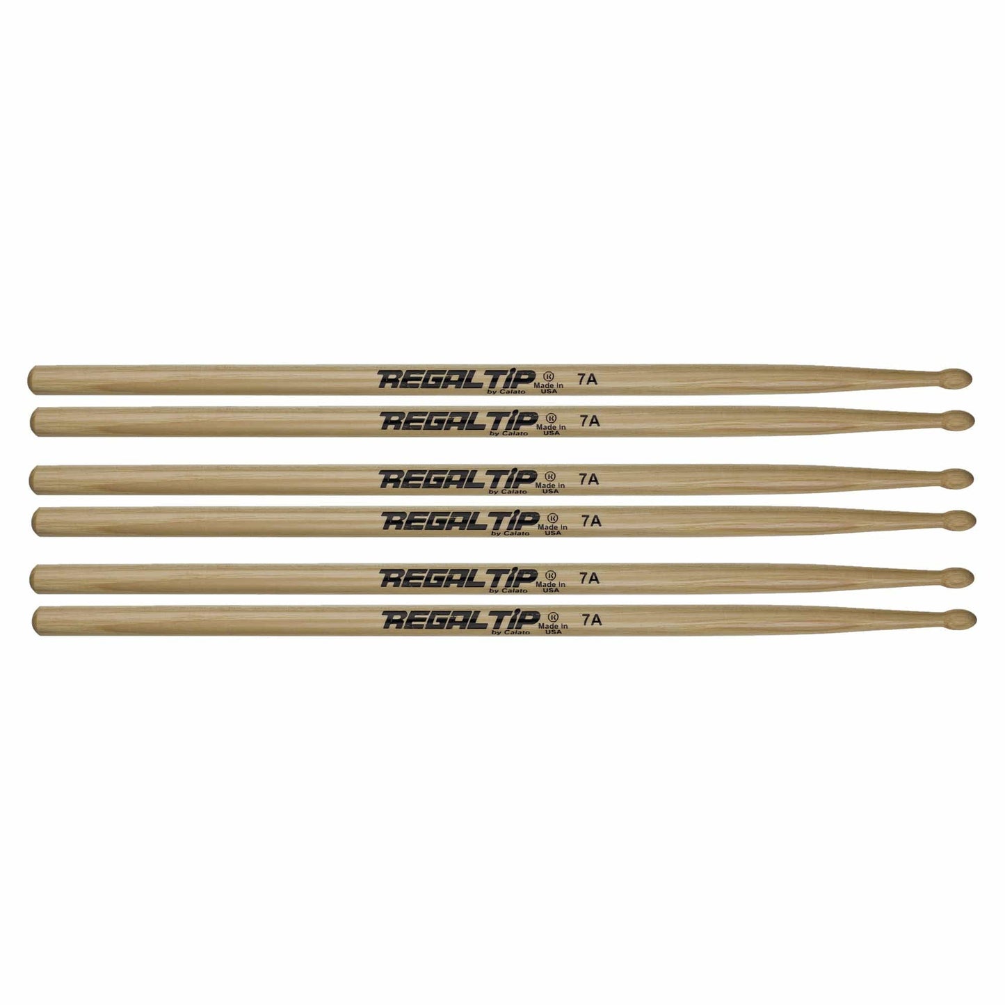 Regal Tip 7A Hickory Wood Tip Drum Sticks (3 Pair Bundle) Drums and Percussion / Parts and Accessories / Drum Sticks and Mallets
