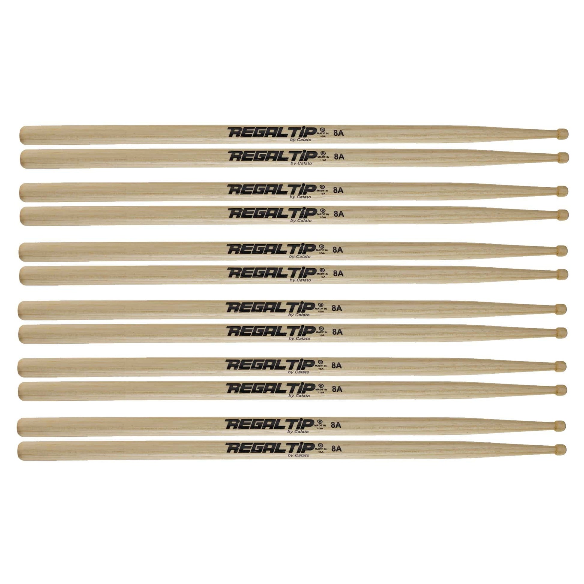 Regal Tip 8A Wood Tip Drum Sticks (6 Pair Bundle) Drums and Percussion / Parts and Accessories / Drum Sticks and Mallets