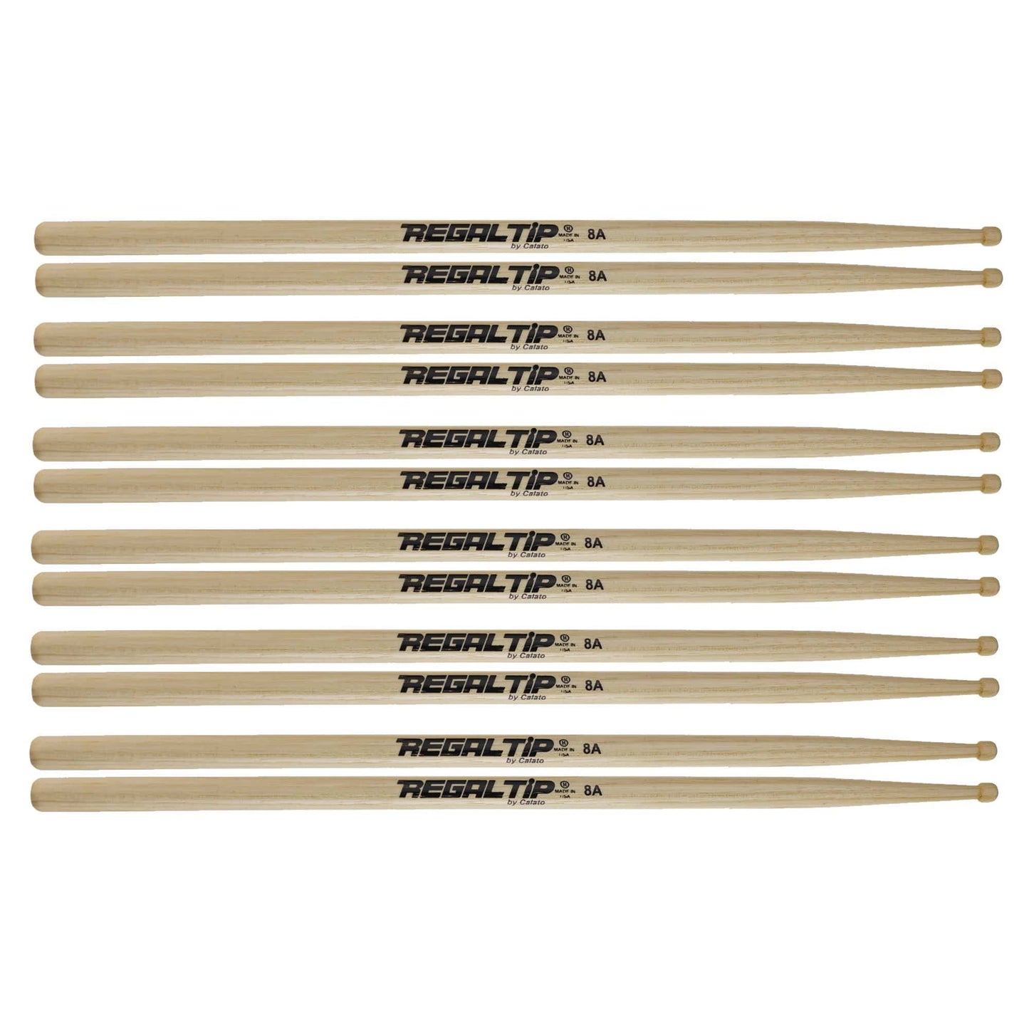 Regal Tip 8A Wood Tip Drum Sticks (6 Pair Bundle) Drums and Percussion / Parts and Accessories / Drum Sticks and Mallets