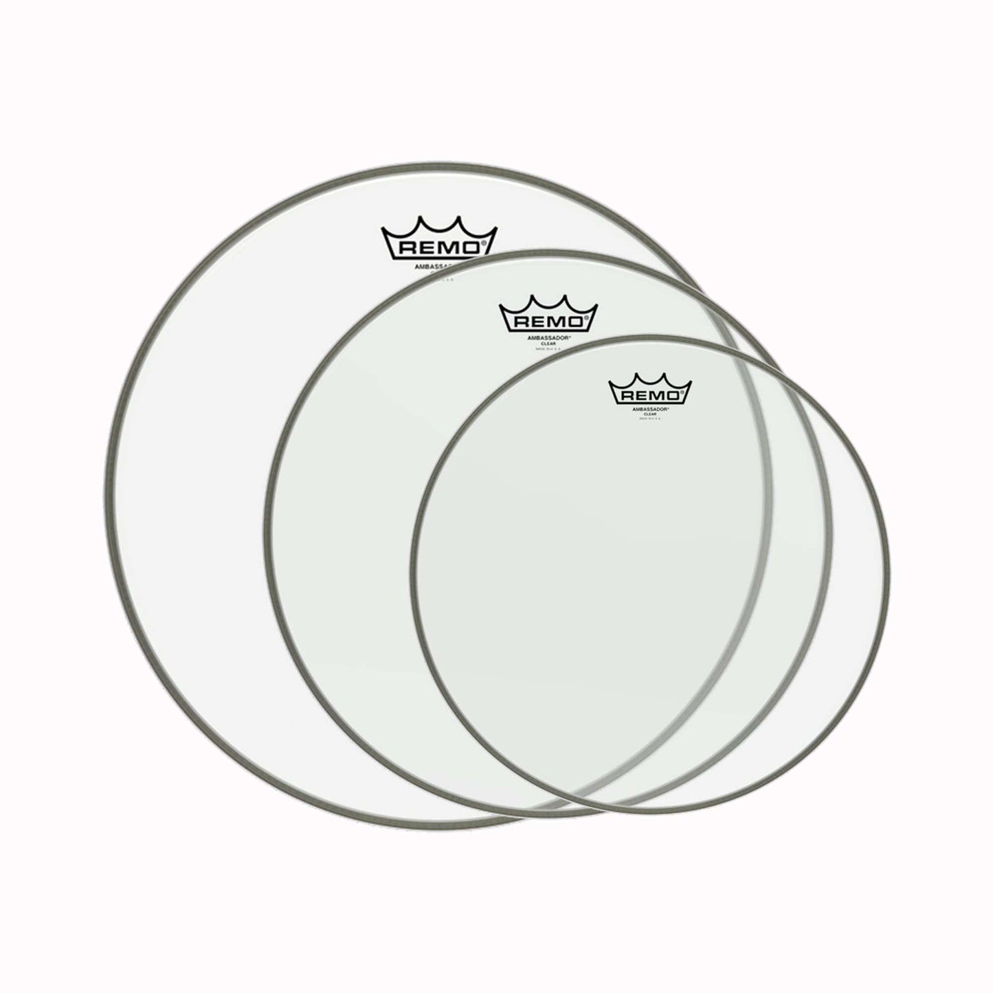 Remo 10/12/16" Ambassador Clear Drumhead (3 Pack Bundle) Drums and Percussion / Parts and Accessories / Heads