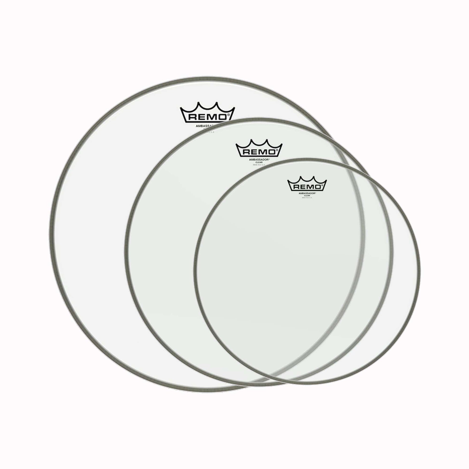 Remo 10/12/16" Ambassador Clear Drumhead (3 Pack Bundle) Drums and Percussion / Parts and Accessories / Heads