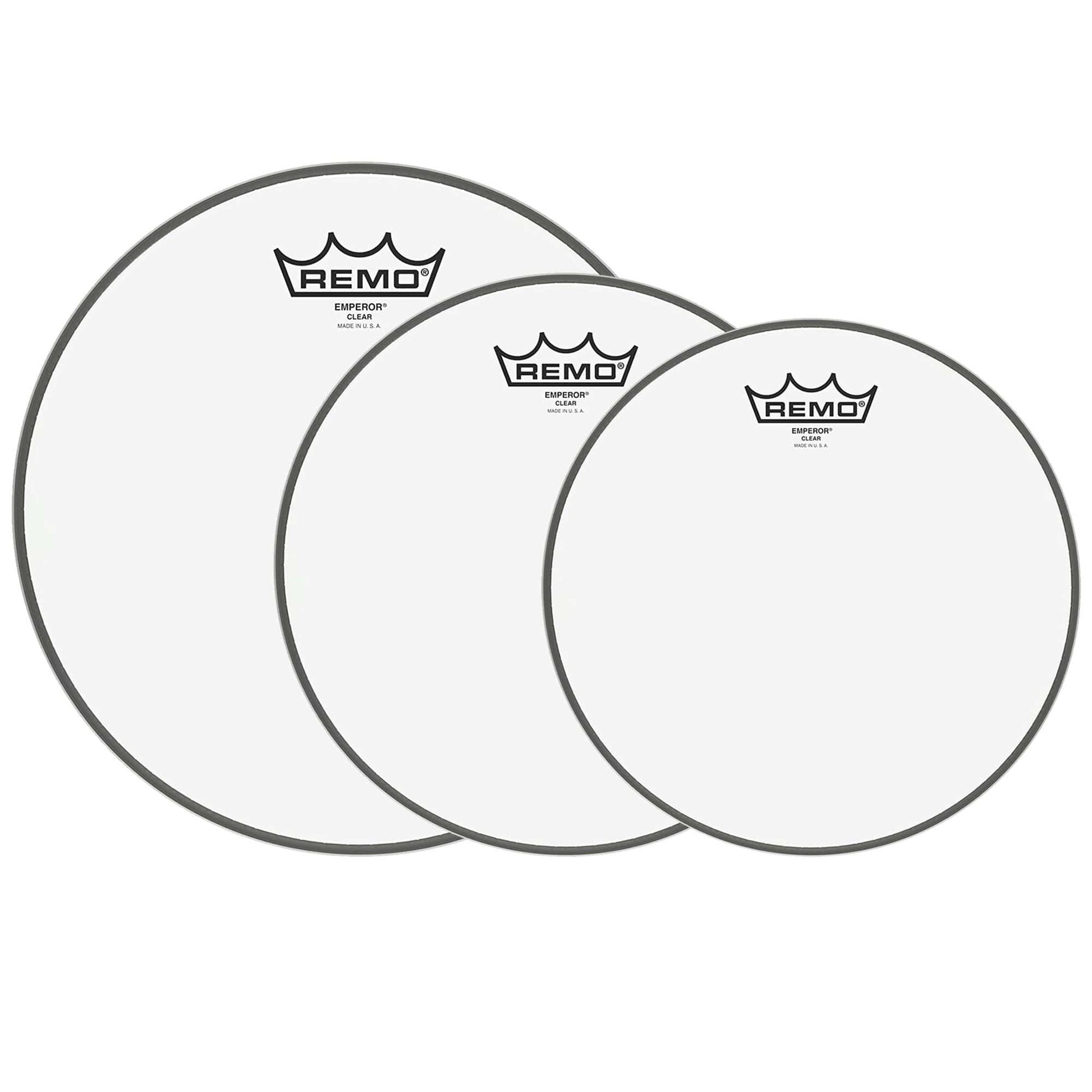 Remo 10/12/16" Emperor Clear Drumhead (3 Pack Bundle) Drums and Percussion / Parts and Accessories / Heads