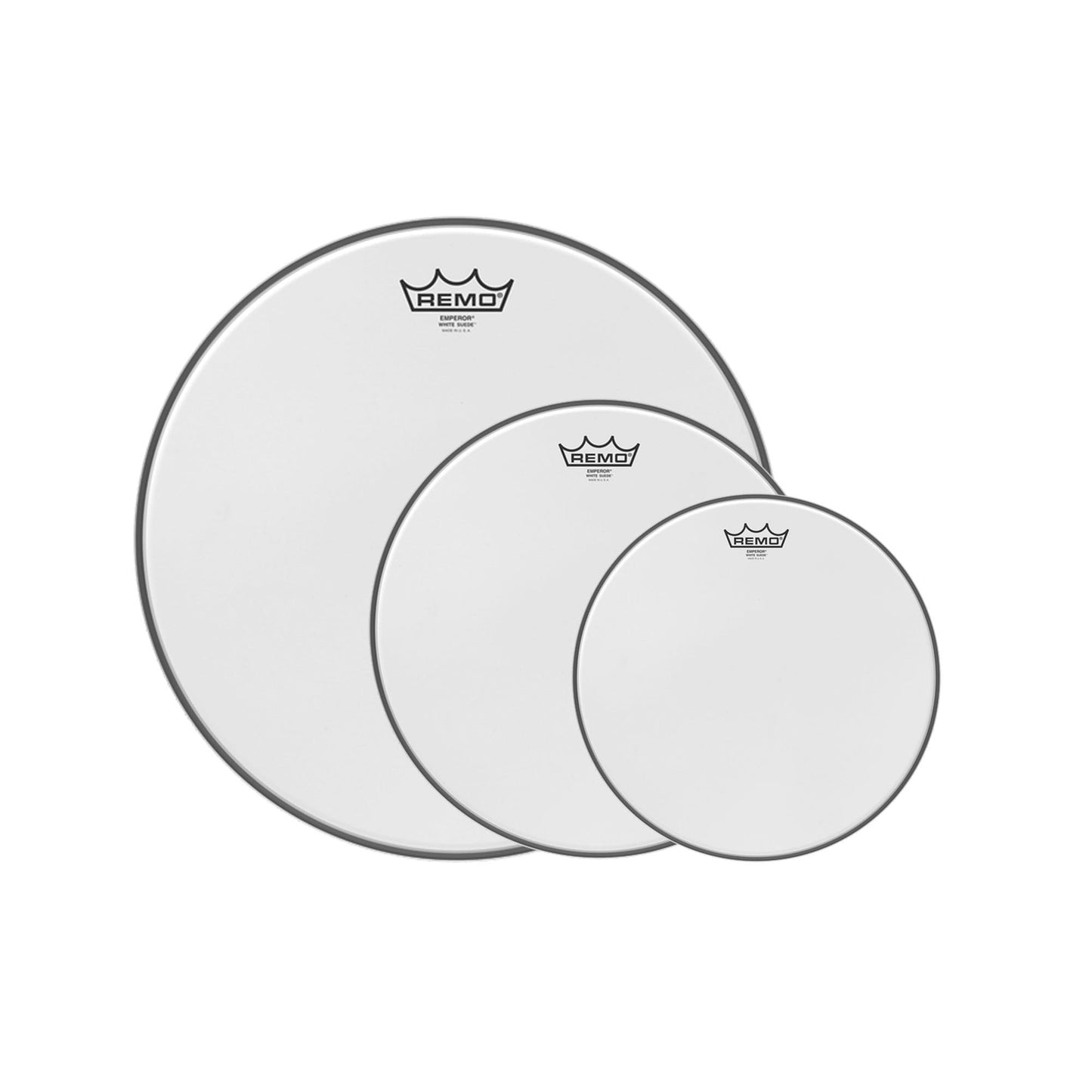 Remo 10/12/16" Emperor White Suede Drumhead (3 Pack Bundle) Drums and Percussion / Parts and Accessories / Heads