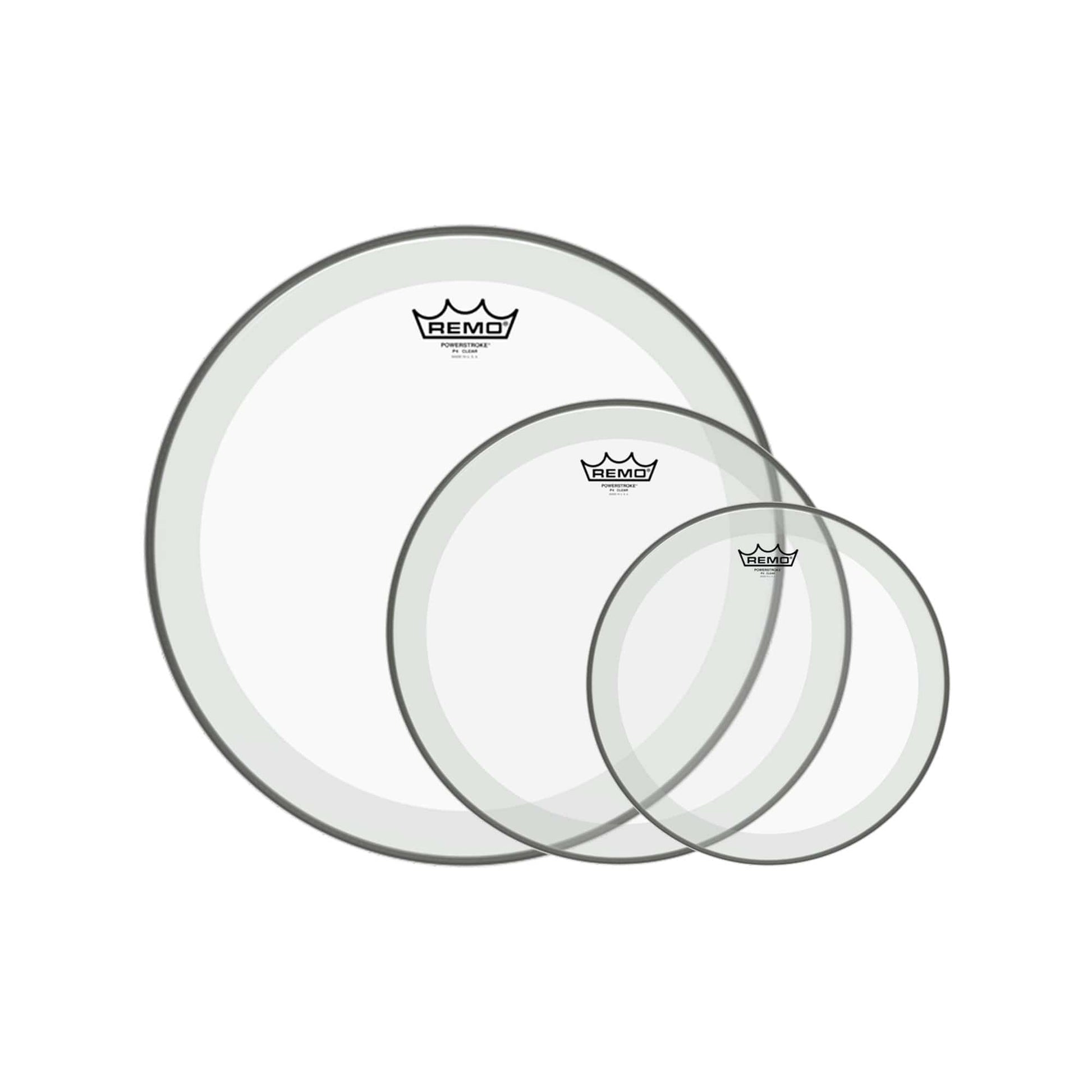 Remo 10/12/16" Powerstroke 4 Clear Drumhead (3 Pack Bundle) Drums and Percussion / Parts and Accessories / Heads