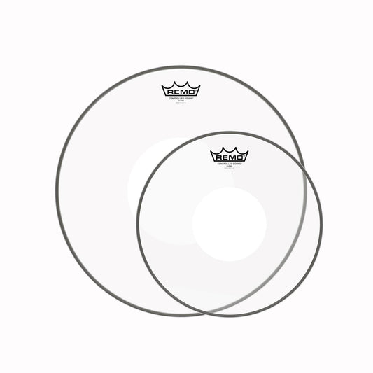 Remo 12/16" Controlled Sound Clear White Dot Drumhead (2 Pack Bundle) Drums and Percussion / Parts and Accessories / Heads