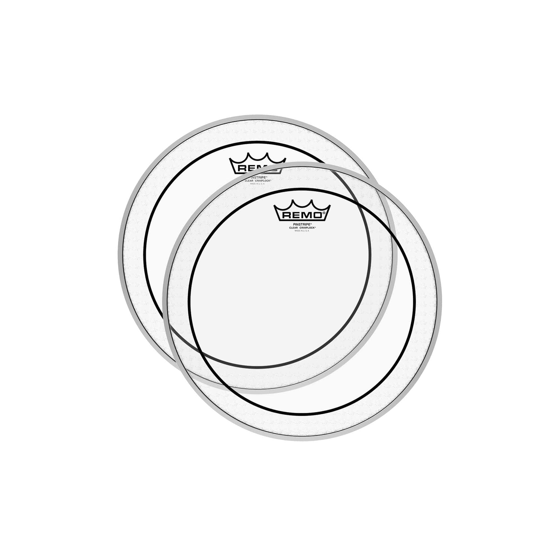 Remo 12" Pinstripe Clear Crimplock Tenor Drumhead (2 Pack Bundle) Drums and Percussion / Parts and Accessories / Heads