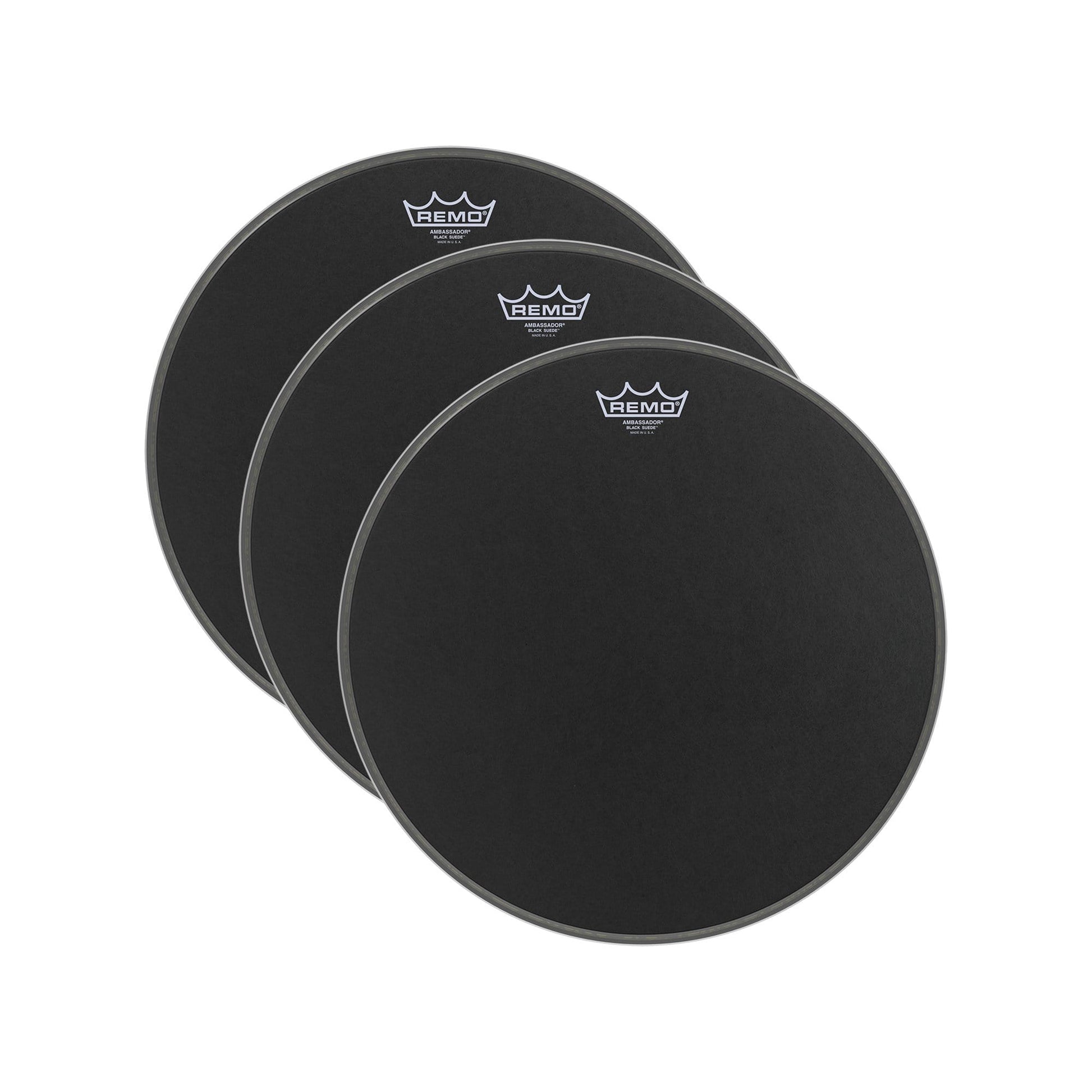 Remo 13" Ambassador Black Suede Drumhead (3 Pack Bundle) Drums and Percussion / Parts and Accessories / Heads