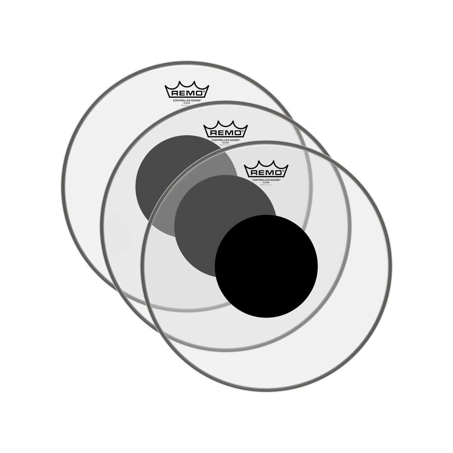 Remo 13" Controlled Sound Clear Drumhead w/Top Black Dot (3 Pack Bundle) Drums and Percussion / Parts and Accessories / Heads