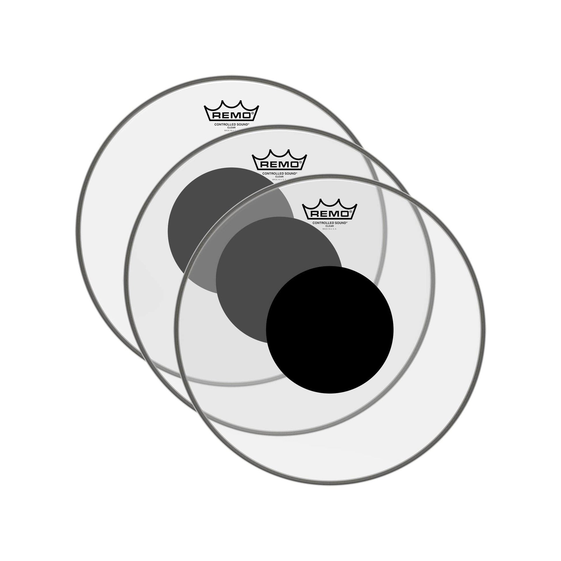 Remo 13" Controlled Sound Clear Drumhead w/Top Black Dot (3 Pack Bundle) Drums and Percussion / Parts and Accessories / Heads