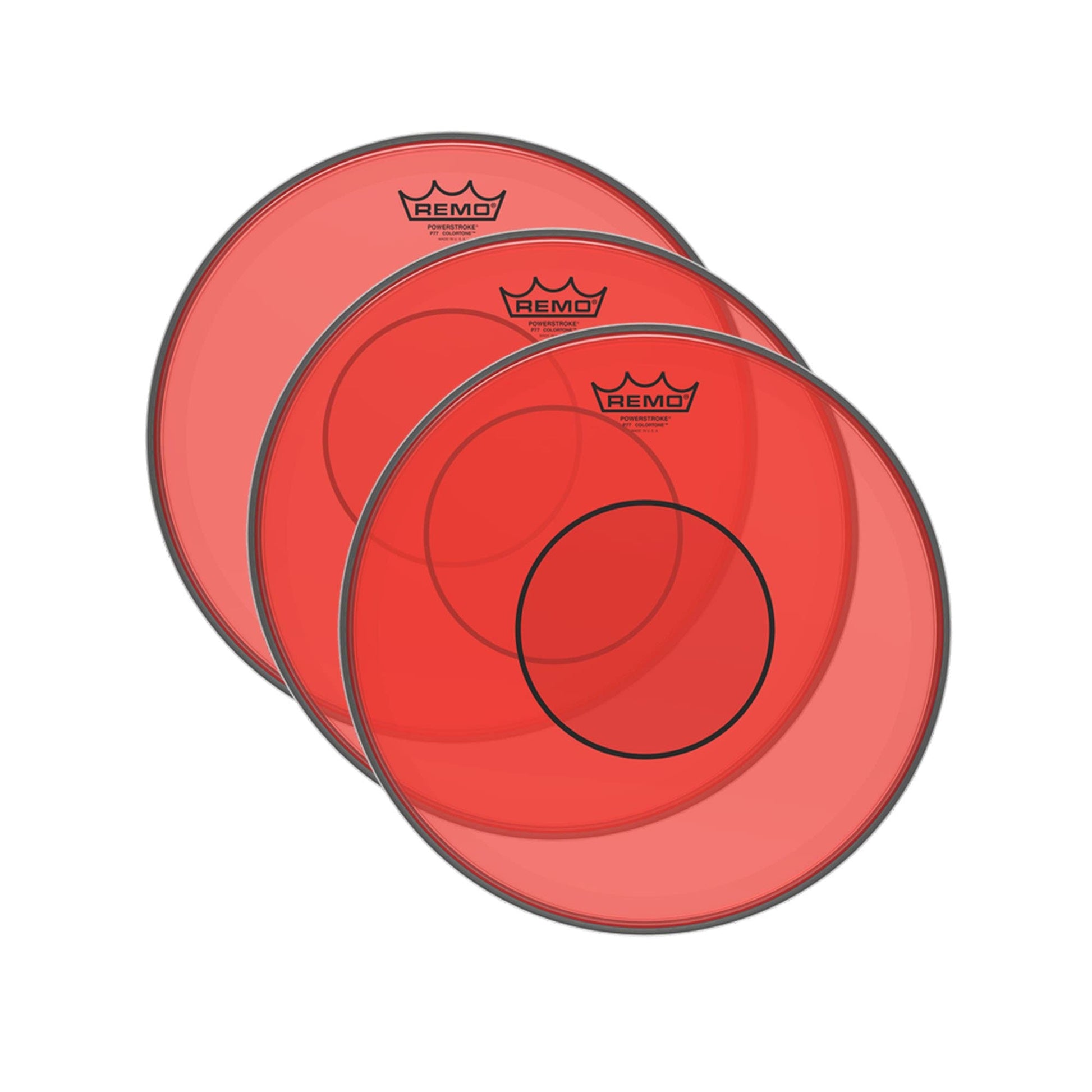 Remo 13" Powerstroke 77 Colortone Red Drumhead (3 Pack Bundle) Drums and Percussion / Parts and Accessories / Heads