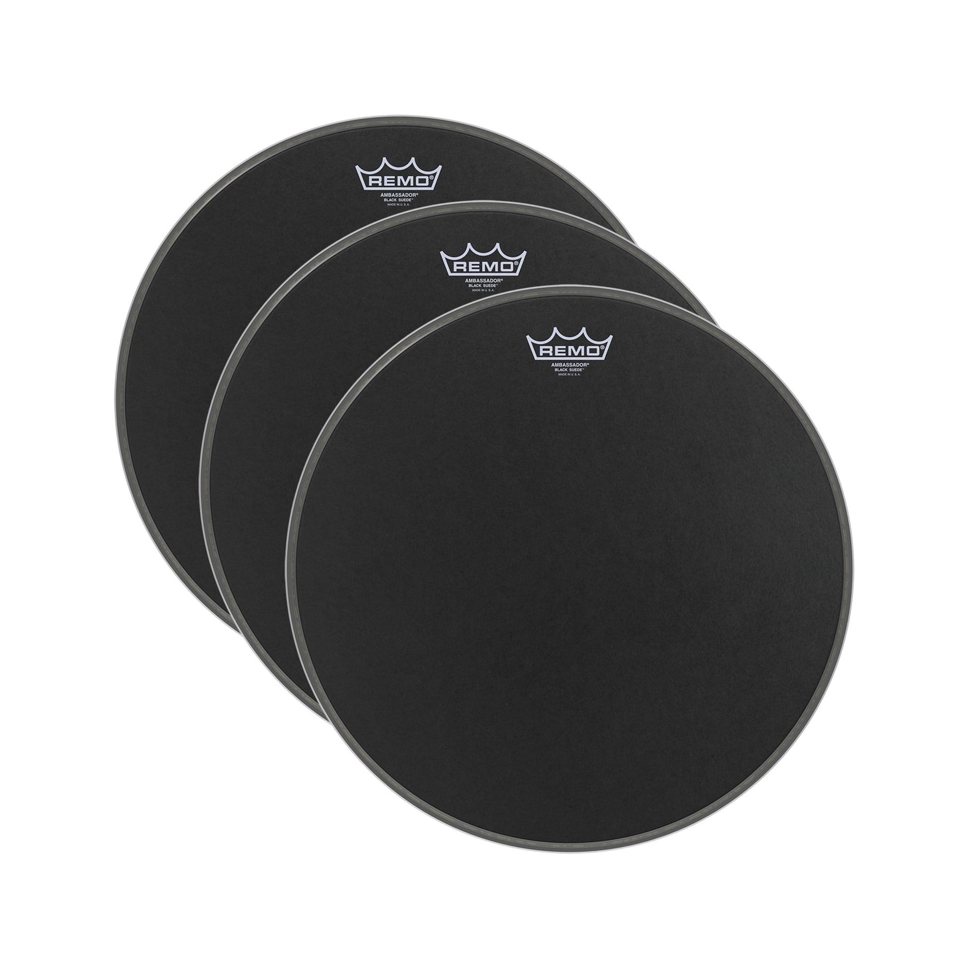 Remo 14" Ambassador Black Suede Drumhead (3 Pack Bundle) Drums and Percussion / Parts and Accessories / Heads