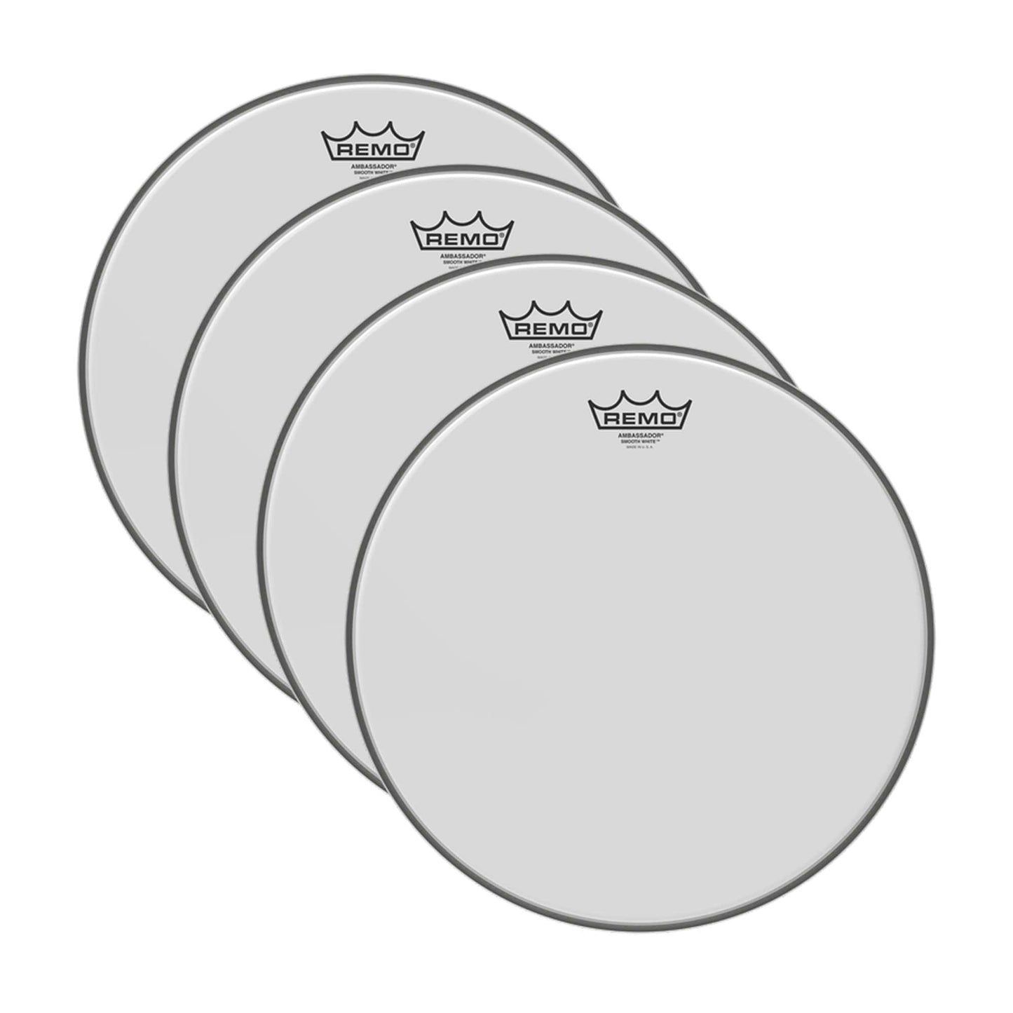 Remo 14" Ambassador Coated Smooth White Drumhead (4 Pack Bundle) Drums and Percussion / Parts and Accessories / Heads
