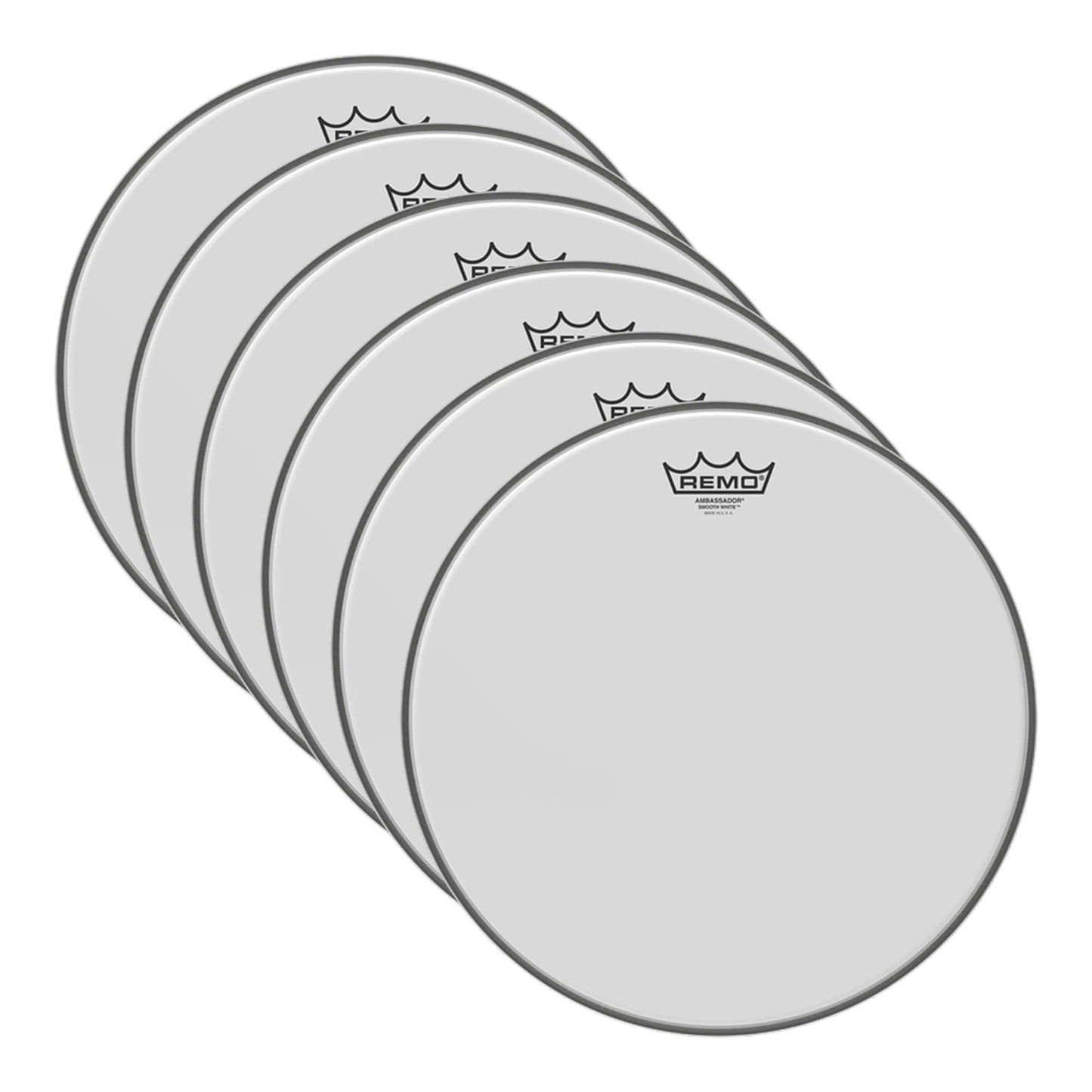 Remo 14" Ambassador Coated Smooth White Drumhead (6 Pack Bundle) Drums and Percussion / Parts and Accessories / Heads
