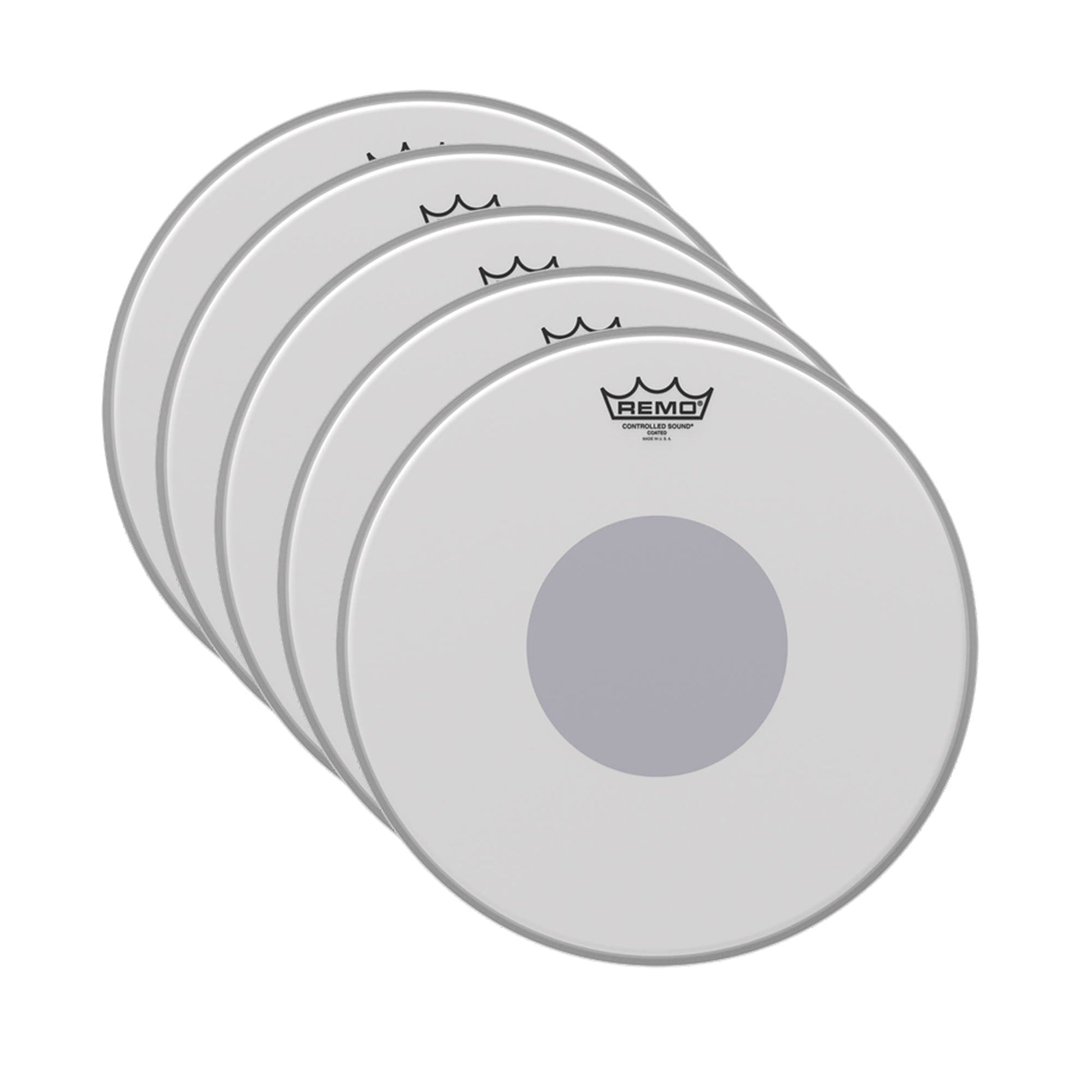 Remo 14" Controlled Sound Coated Black Dot Drumhead (5 Pack Bundle) Drums and Percussion / Parts and Accessories / Heads
