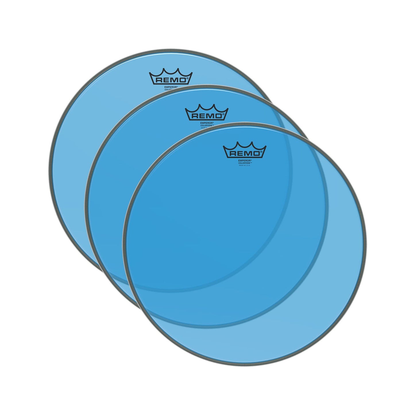Remo 14" Emperor Colortone Blue Drumhead (3 Pack Bundle) Drums and Percussion / Parts and Accessories / Heads
