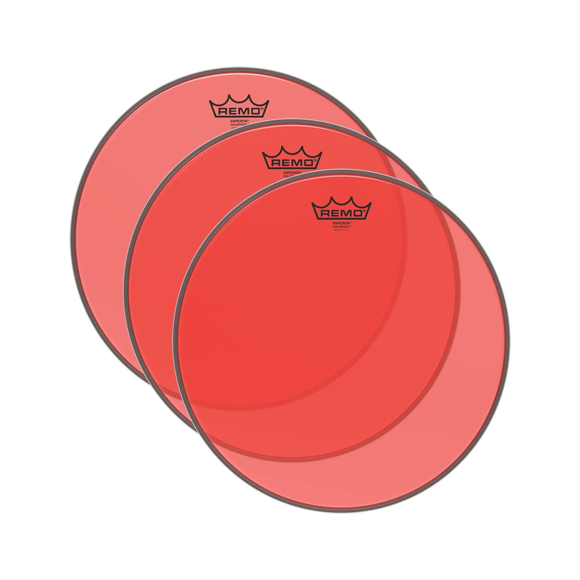 Remo 14" Emperor Colortone Red Drumhead (3 Pack Bundle) Drums and Percussion / Parts and Accessories / Heads